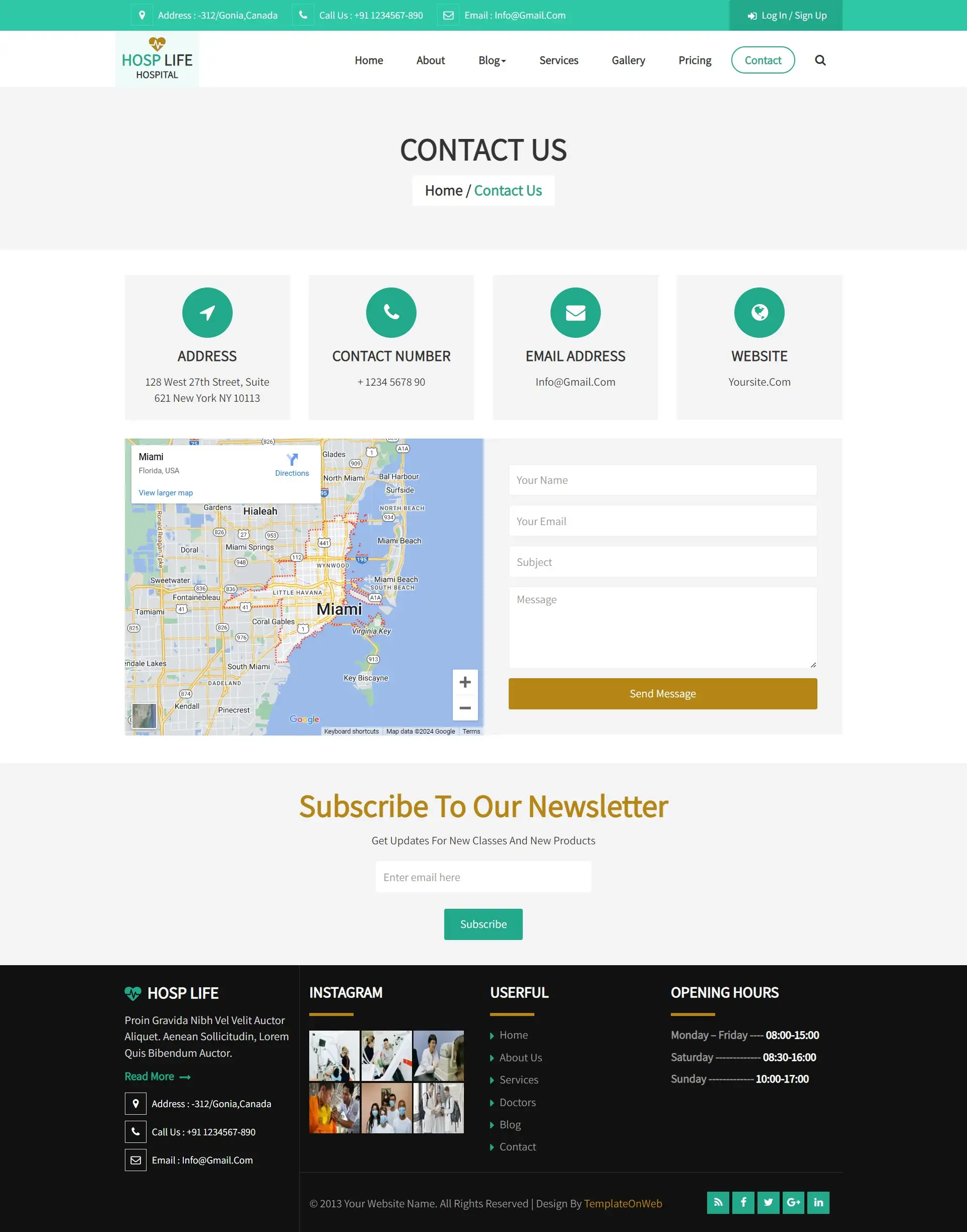 Hospital user query form html