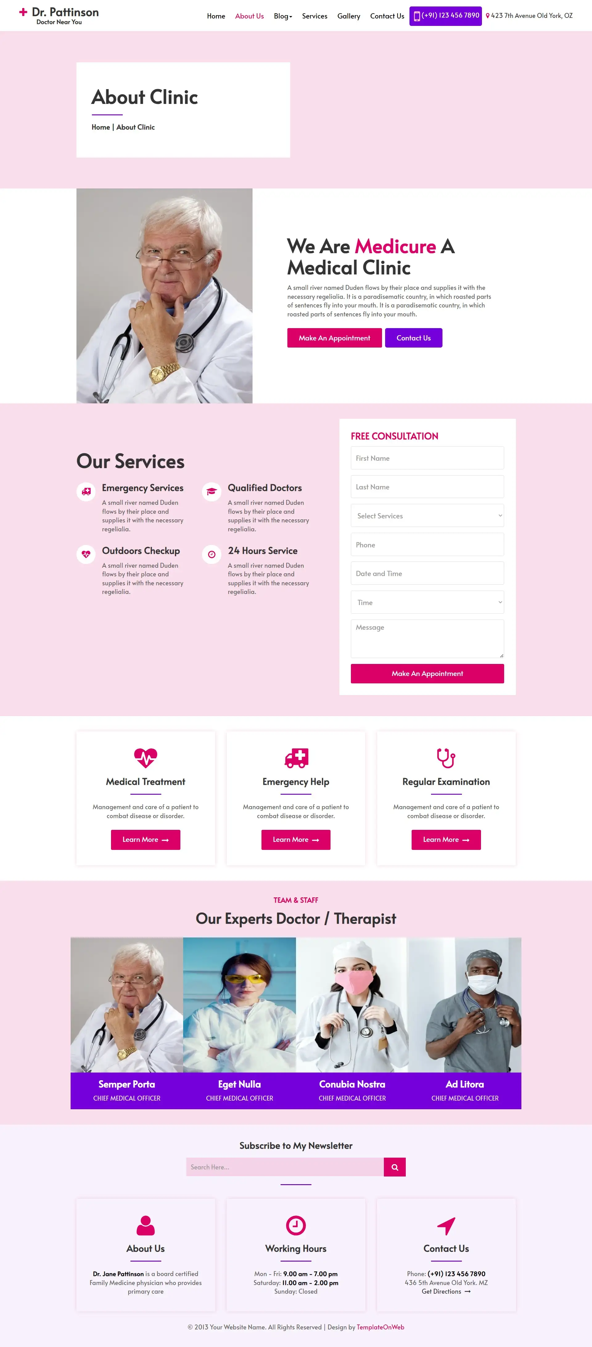 About health clinic responsive page