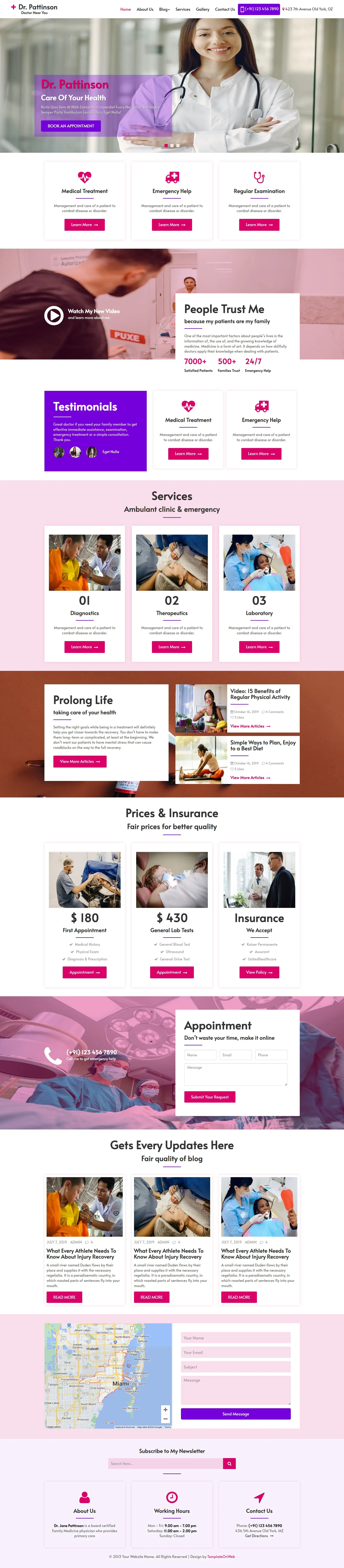 Clinic website template home page html