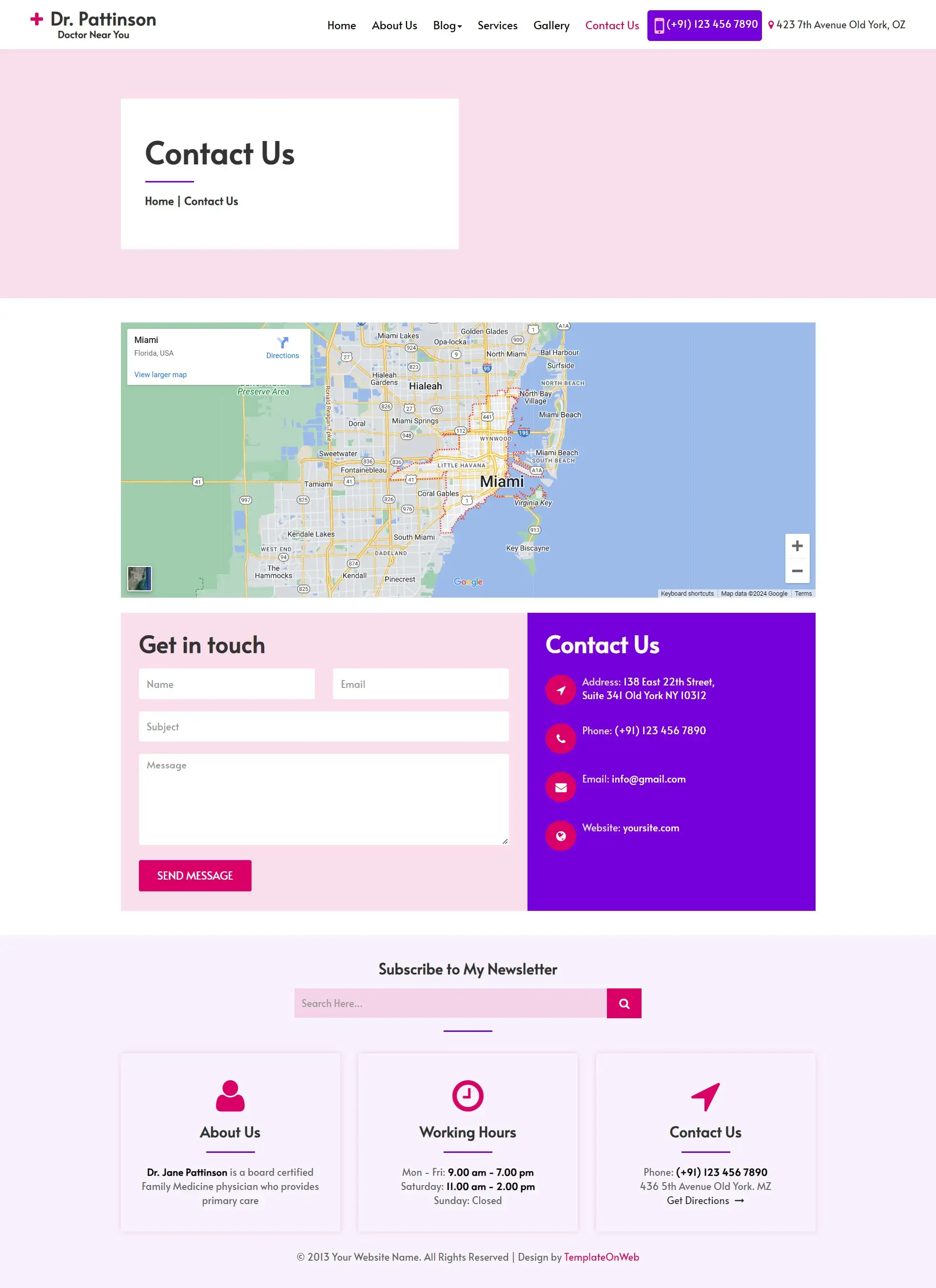 Bootstrap designed medical clinic contactus page