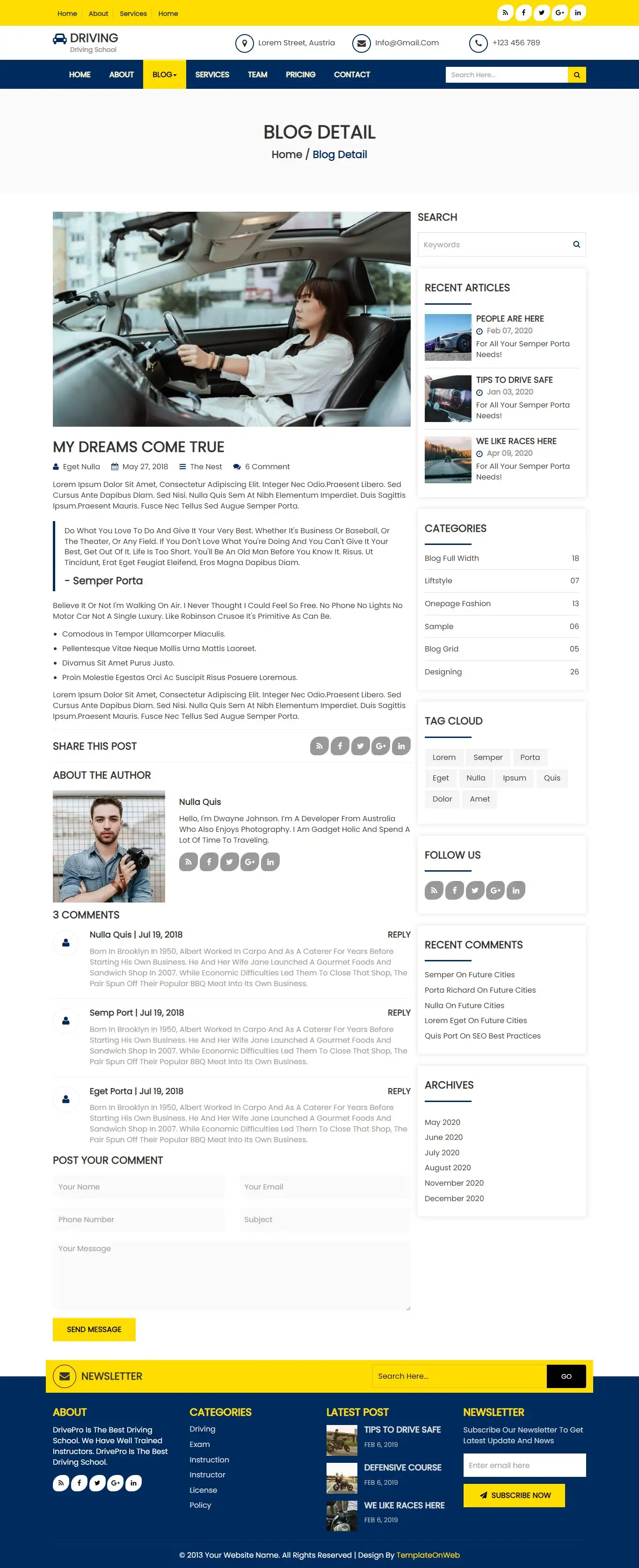 Learn car driving blog details