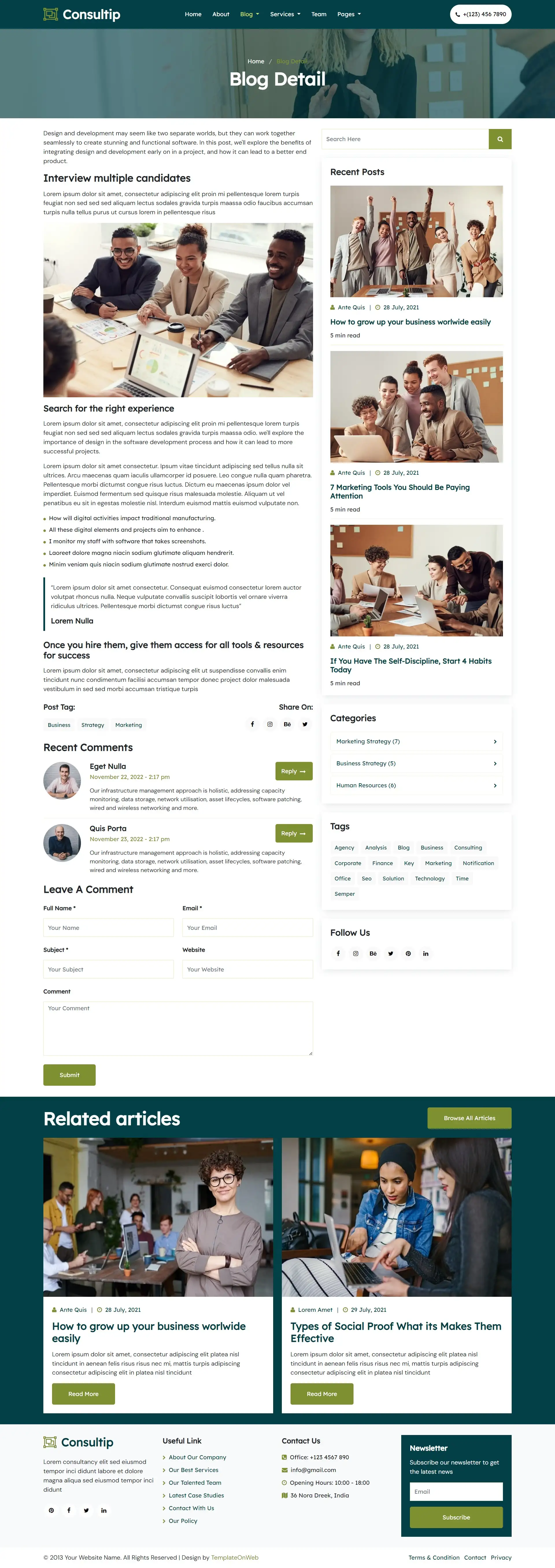 Best IT experts blog details page design