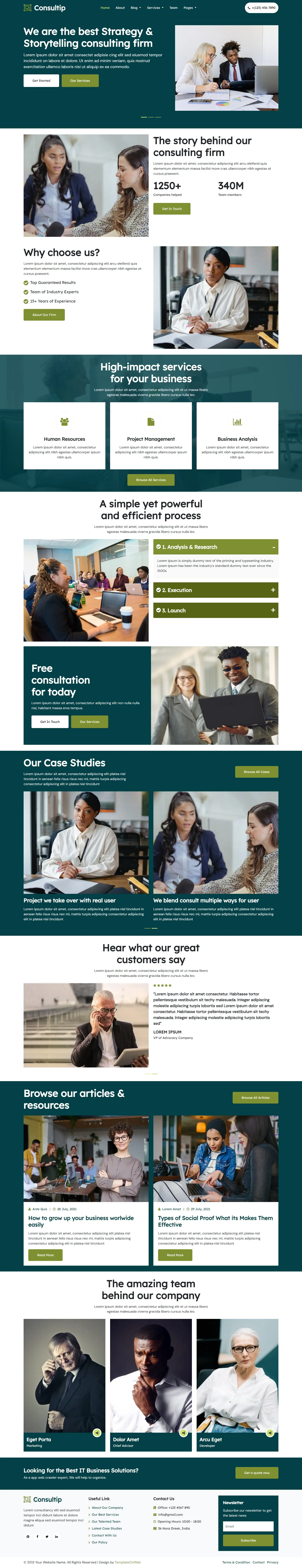 Consulting business website template home