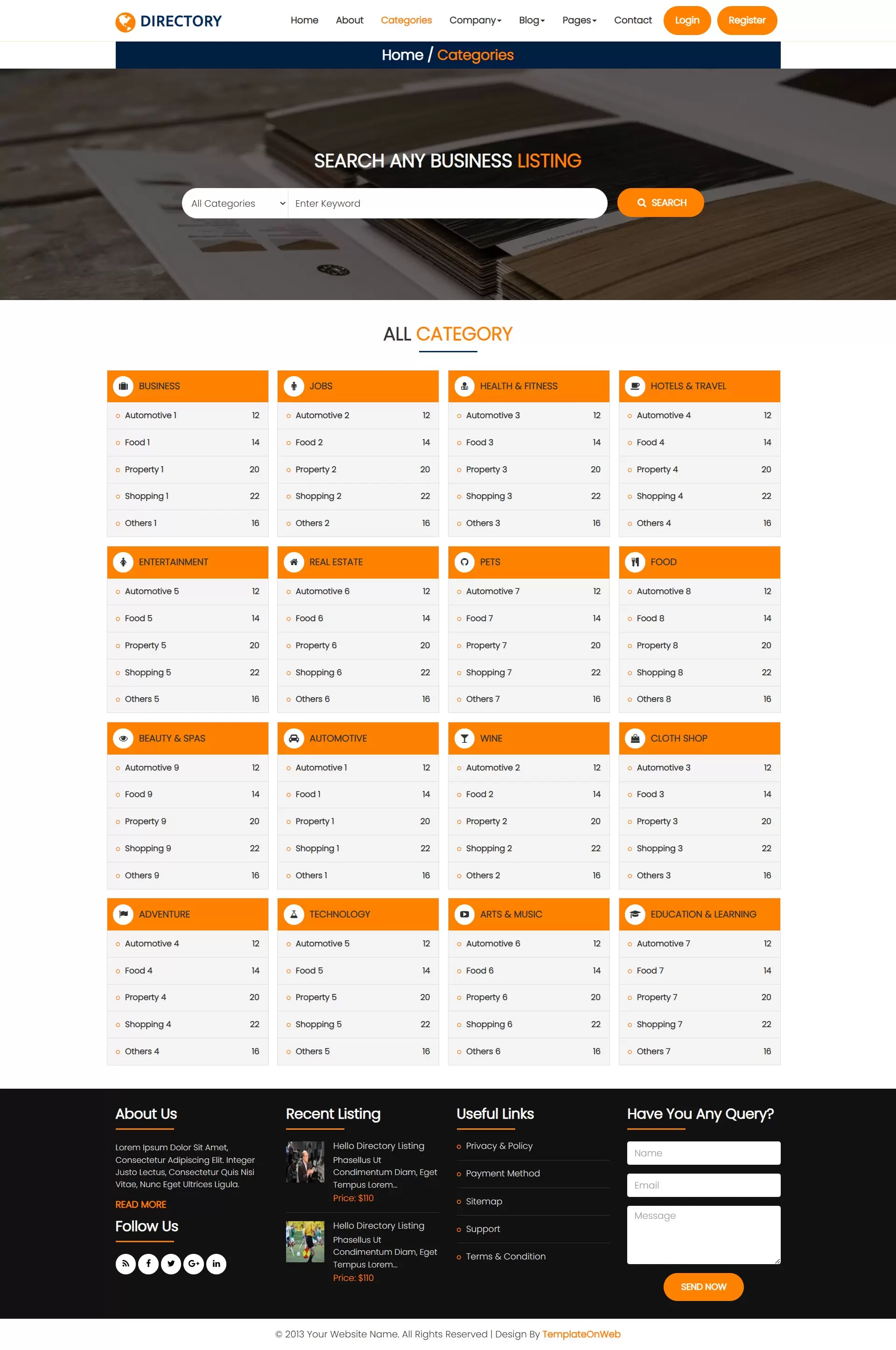 A dedicated business category page to showcase various business-related topics