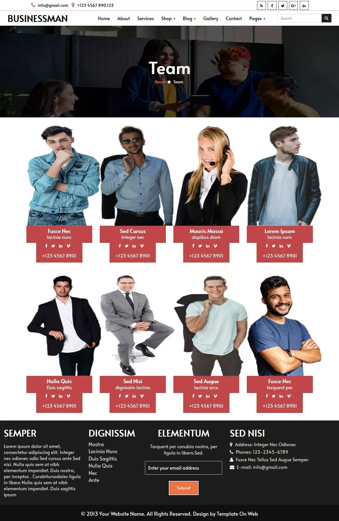 Entrepreneur business template teams