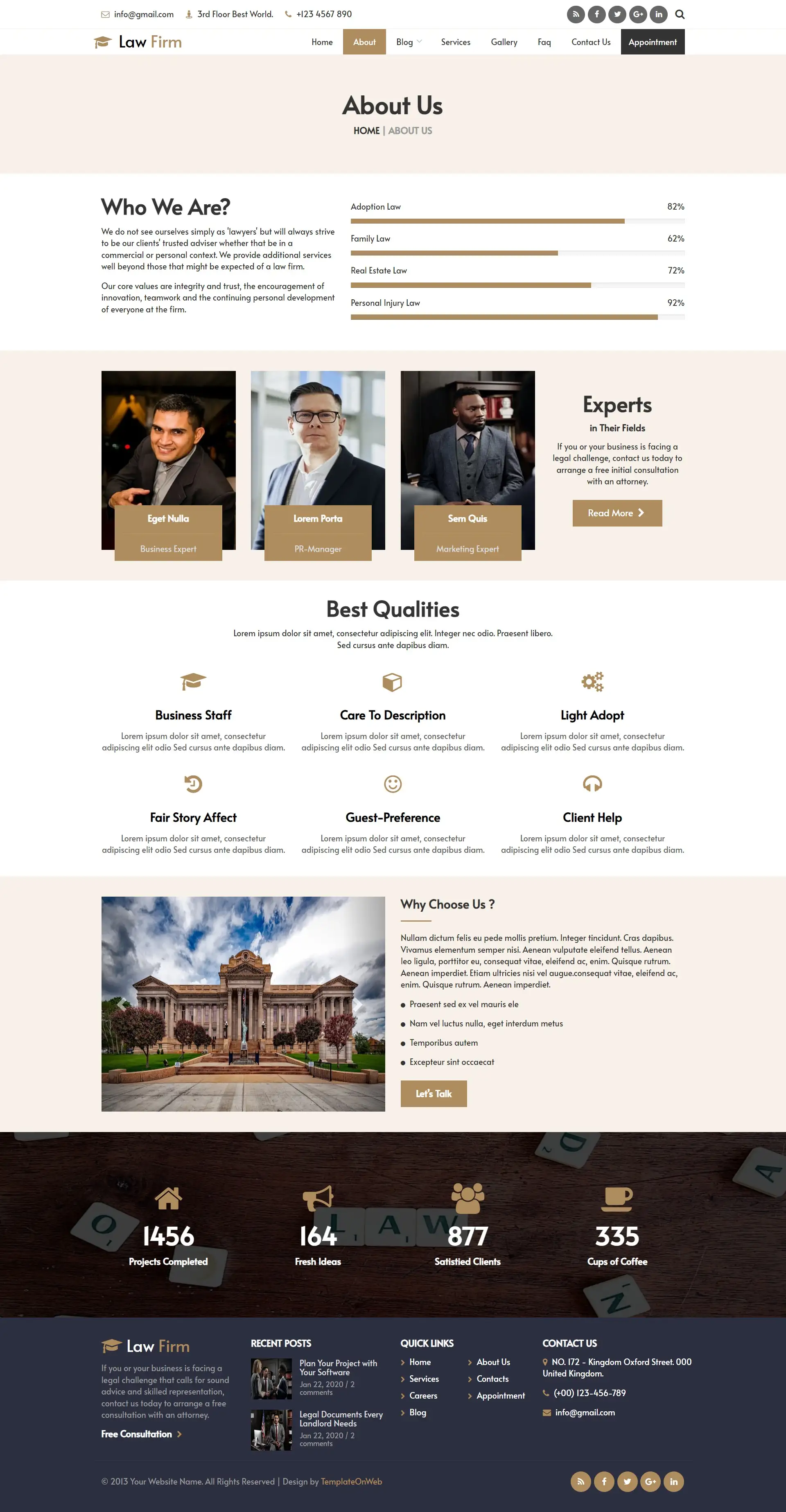 Lawyers club template aboutus page