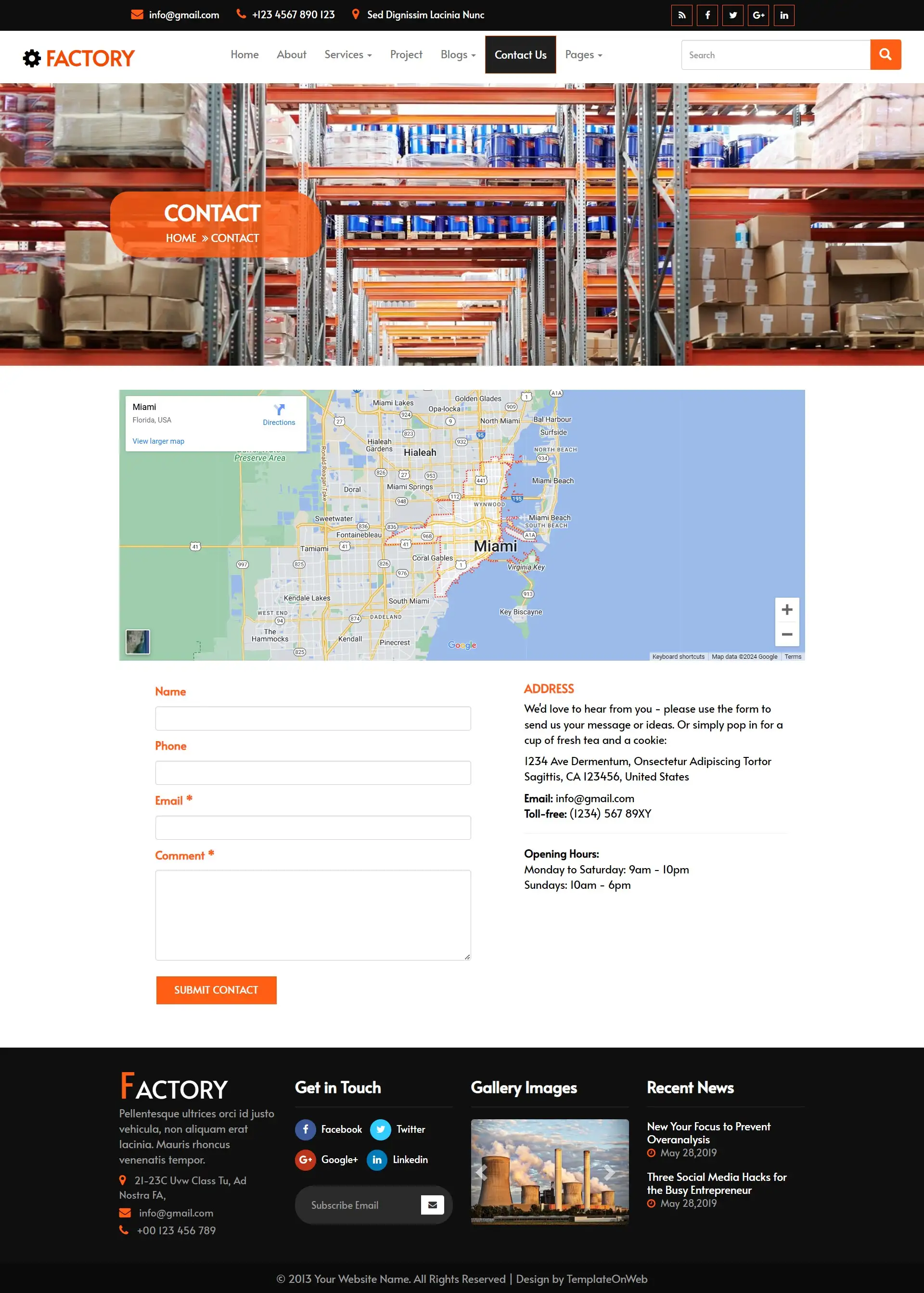 Factory address details responsive page