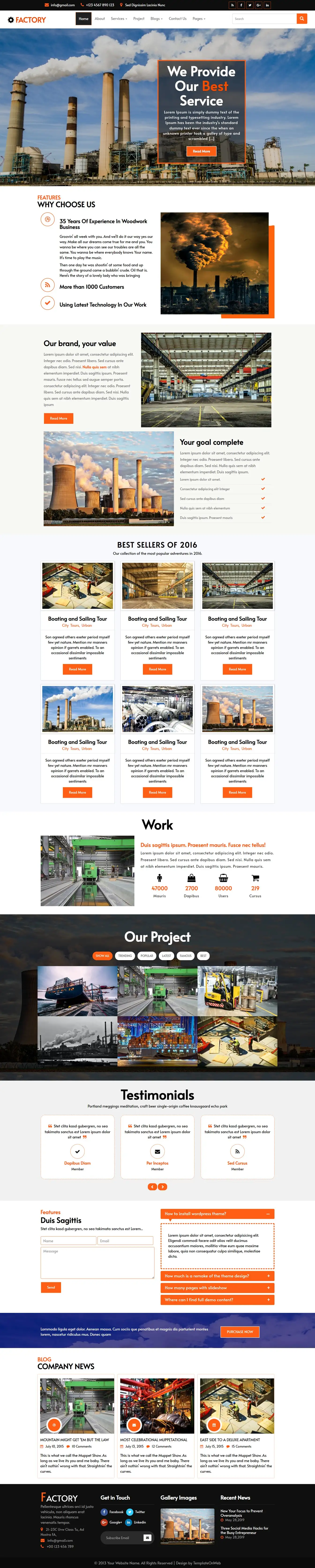Factory website template home page html
