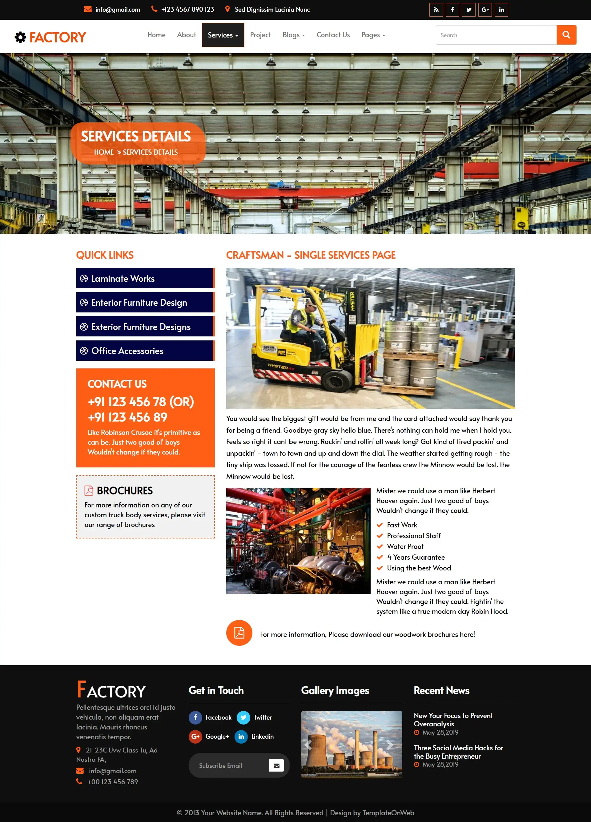 Plant services details page bootstrap