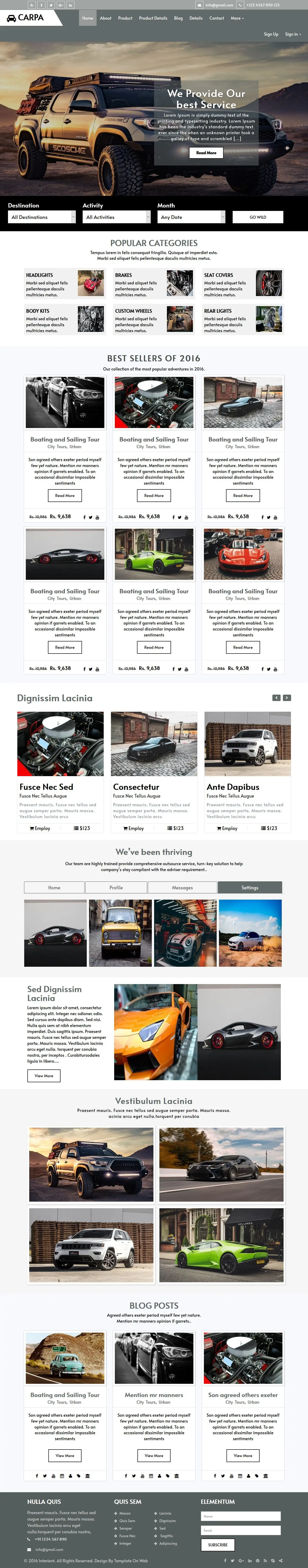 Car dealer website template home page