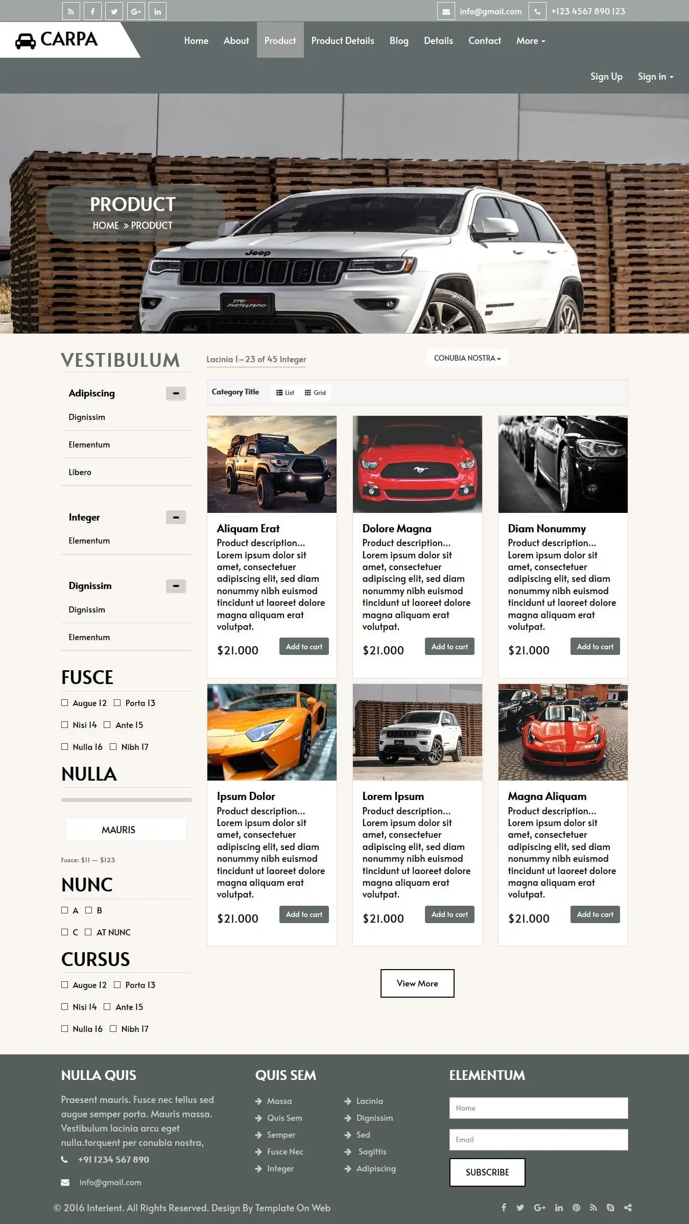 Responsive car listing