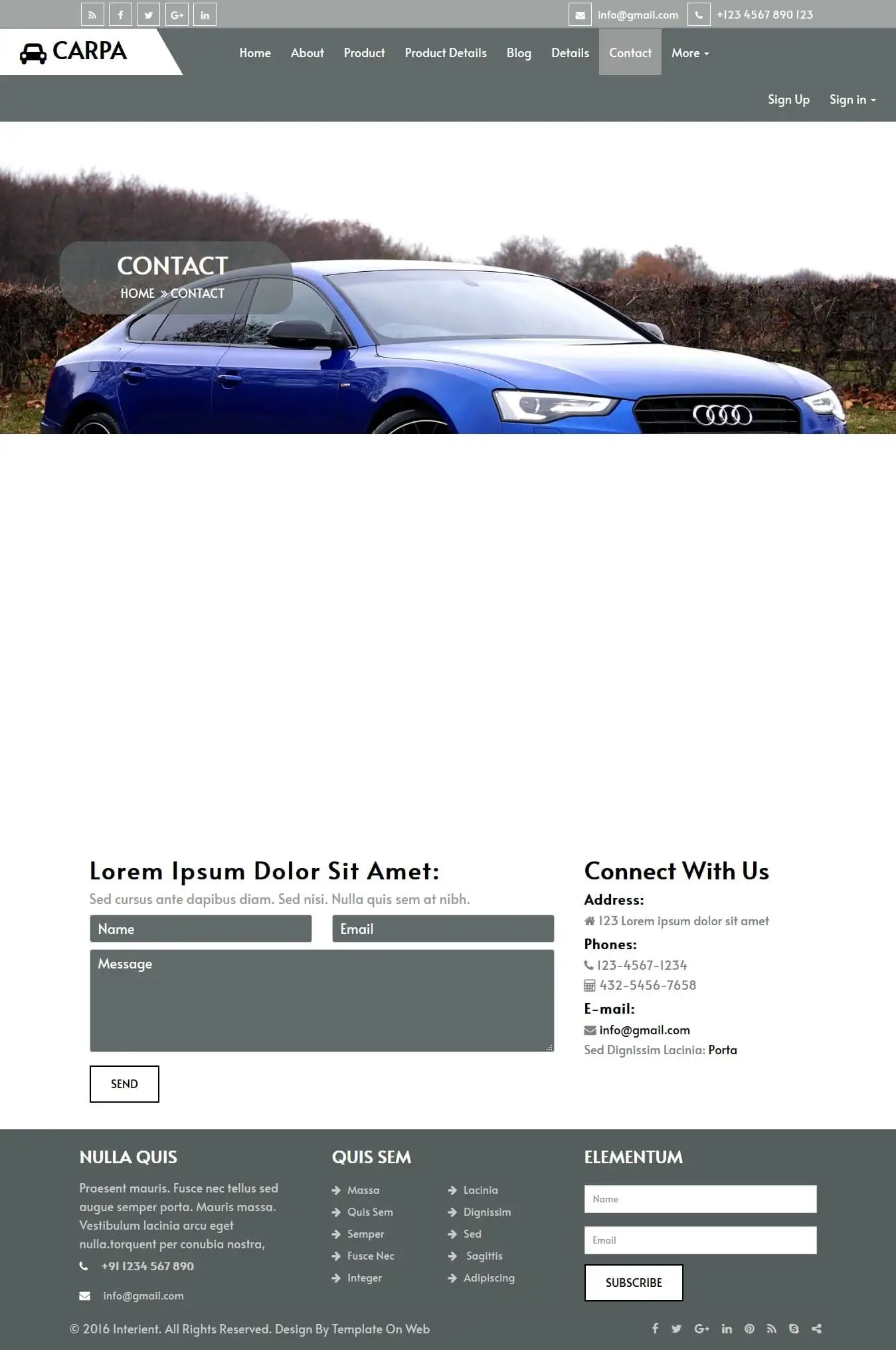 Sell purchase dealer contact details page