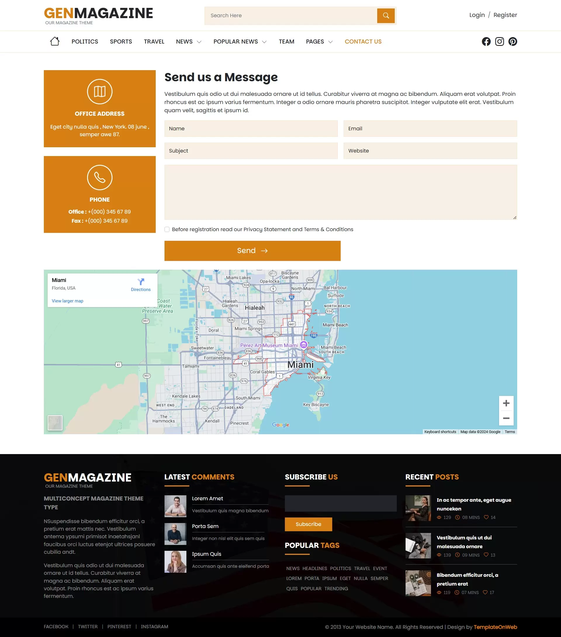 Contact us page include forms and contact details for user interaction