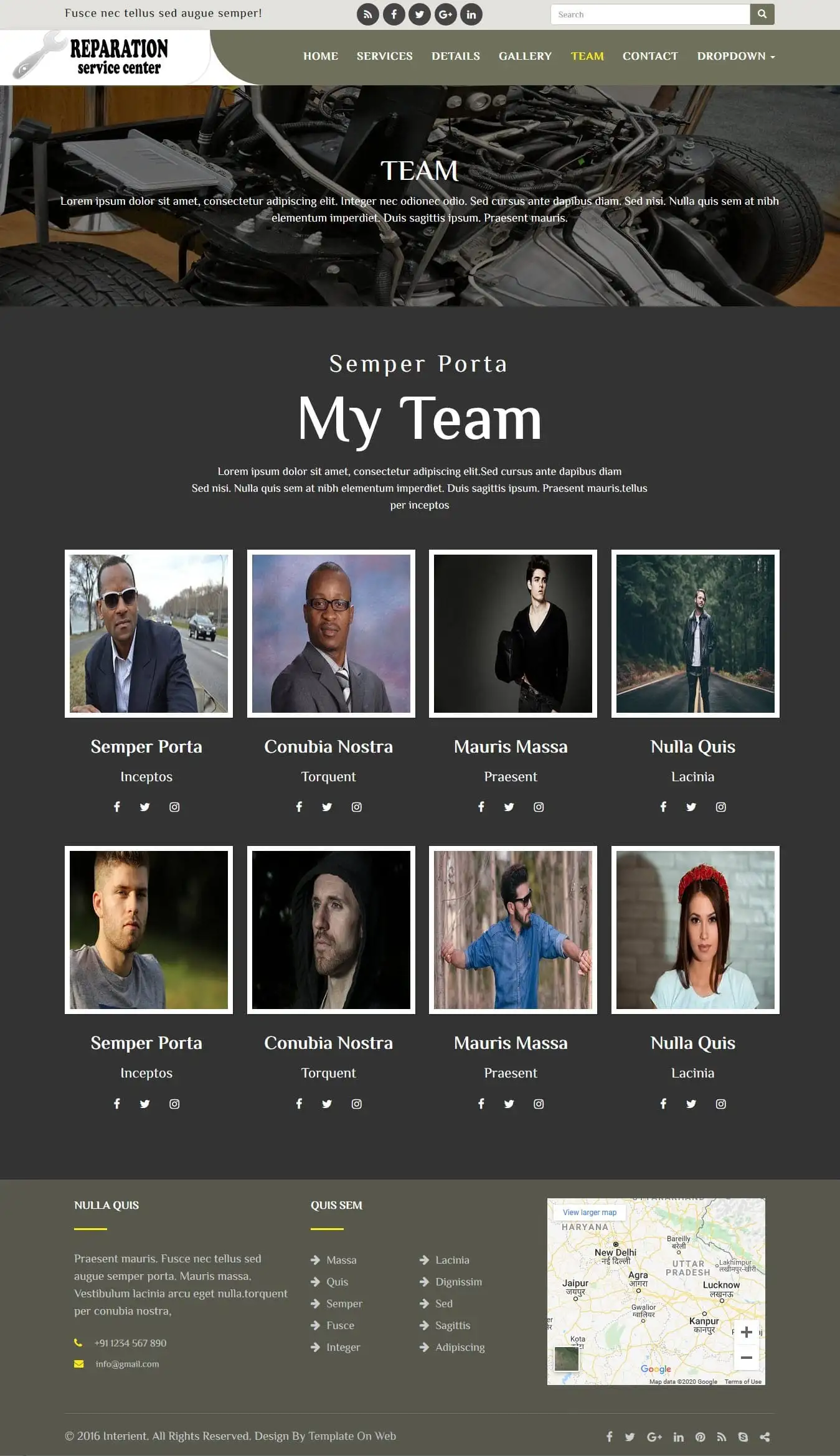 Car repair business template responsive team page