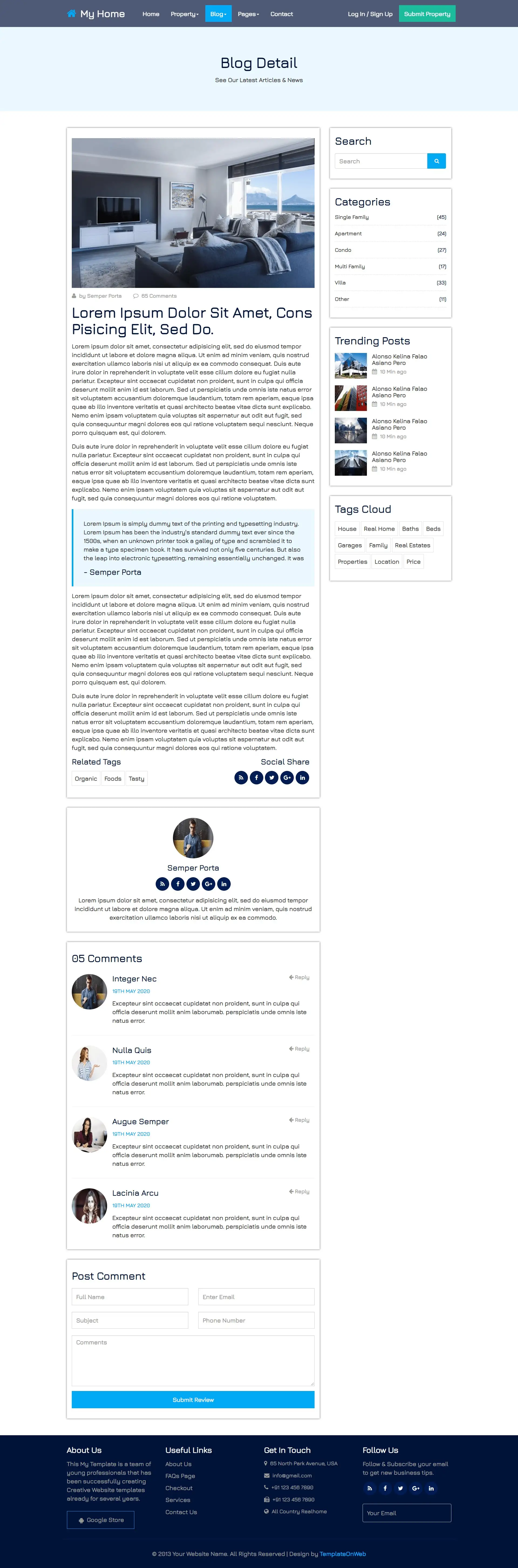 Resonsive property blog details page html