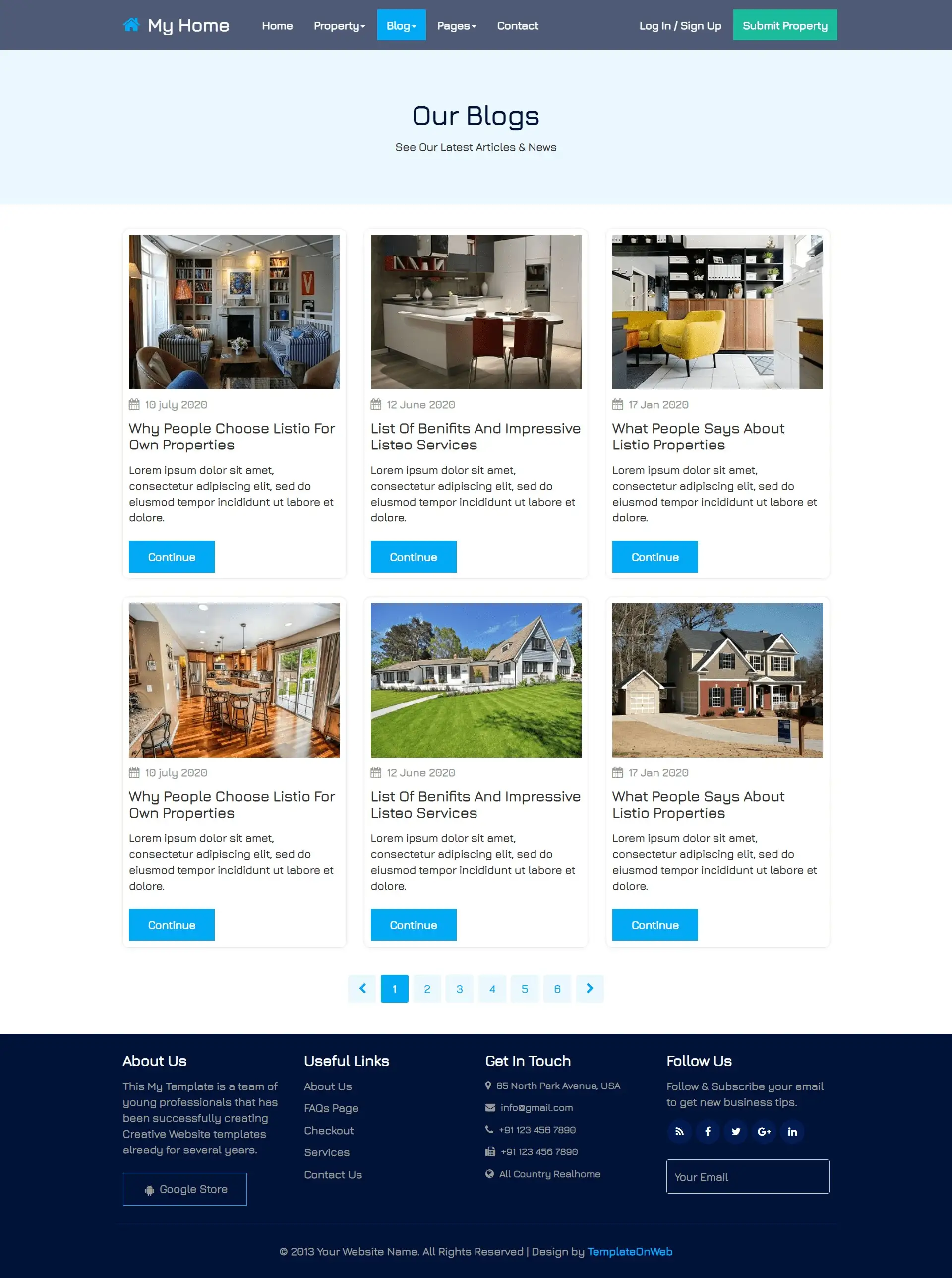 Real estate blogs bootstrap