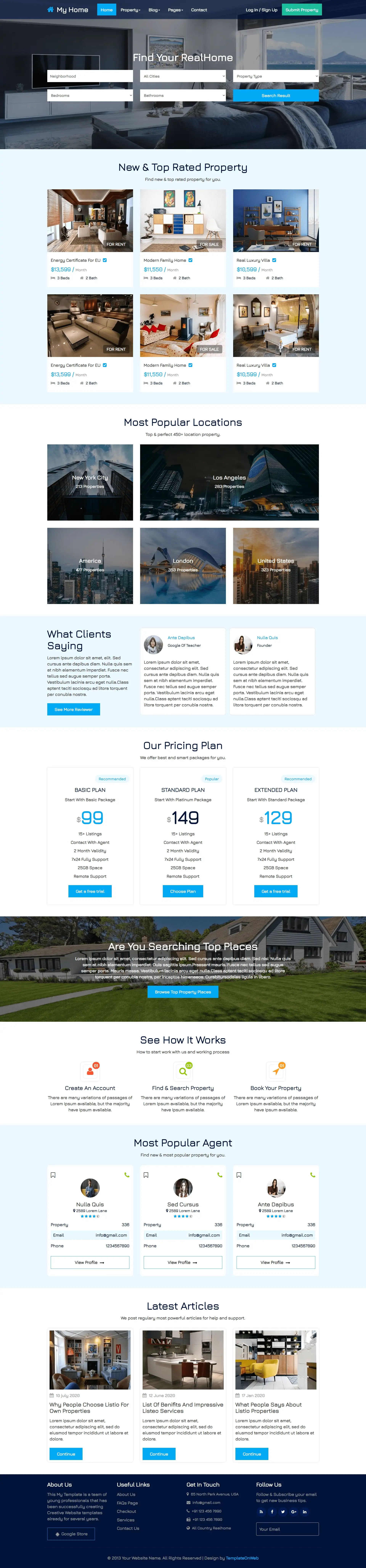 Real estate html template bootstrap