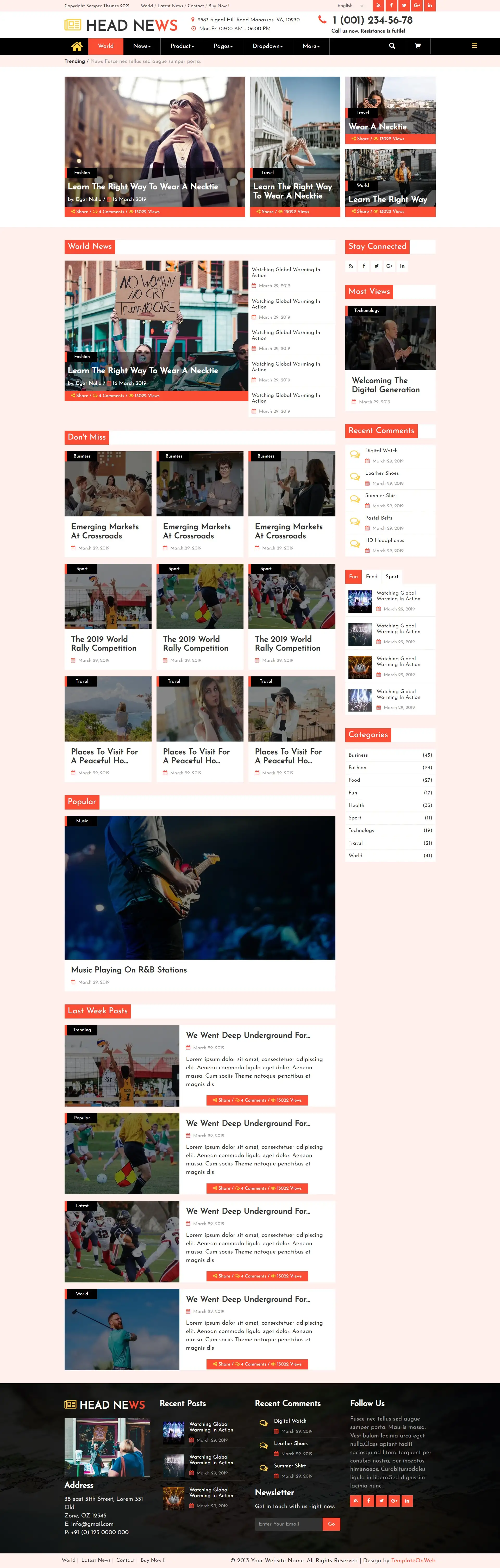 Controversial news page web design
