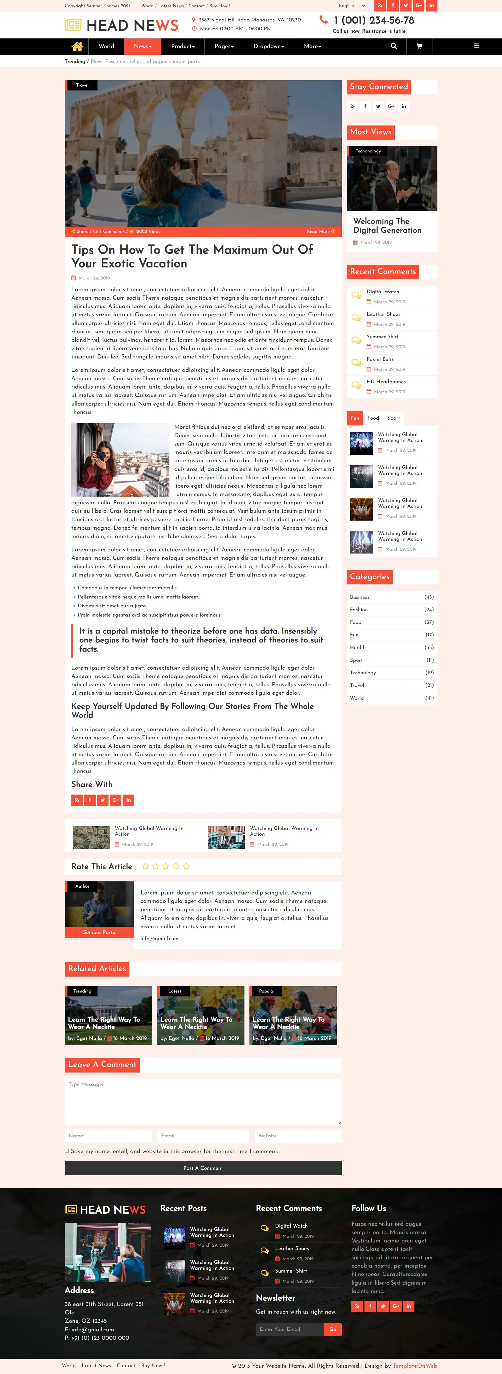 Hard news details page bootstrap 5