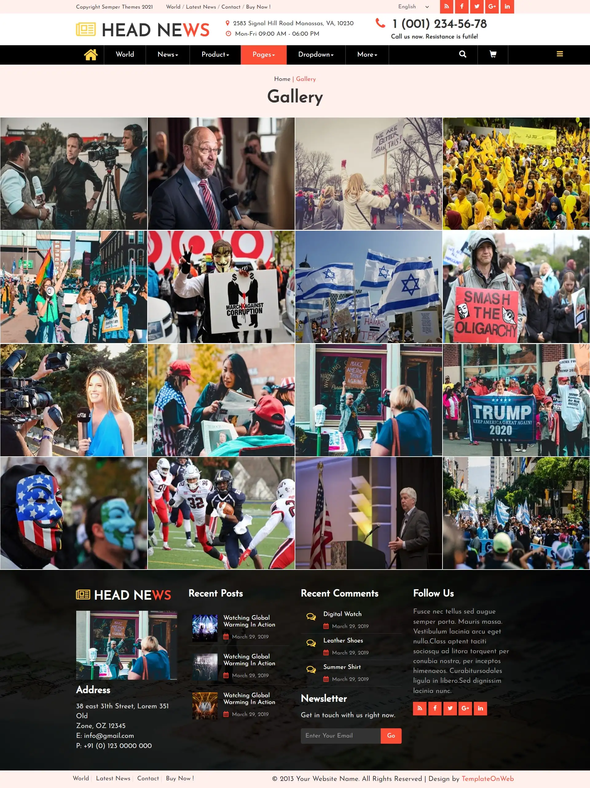 News gallery page responsive design