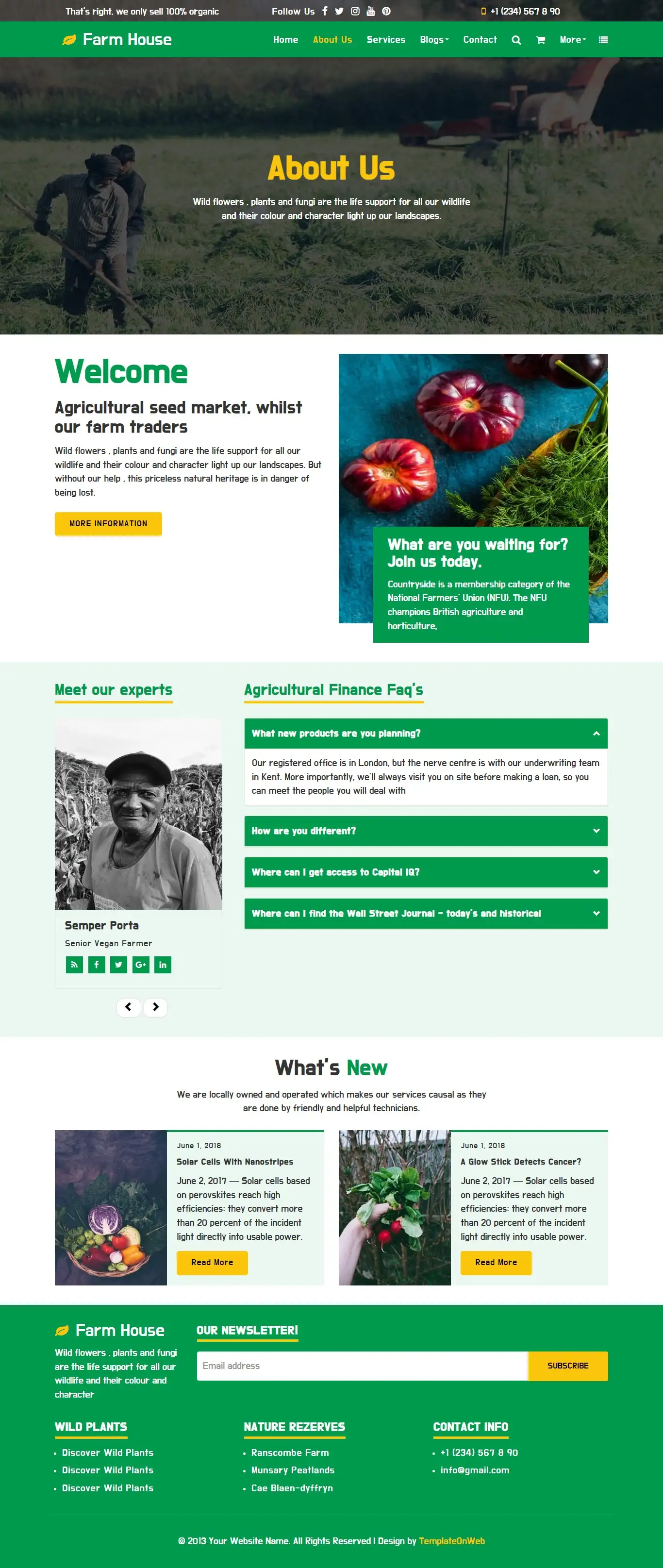 bootstrap farm template about us html