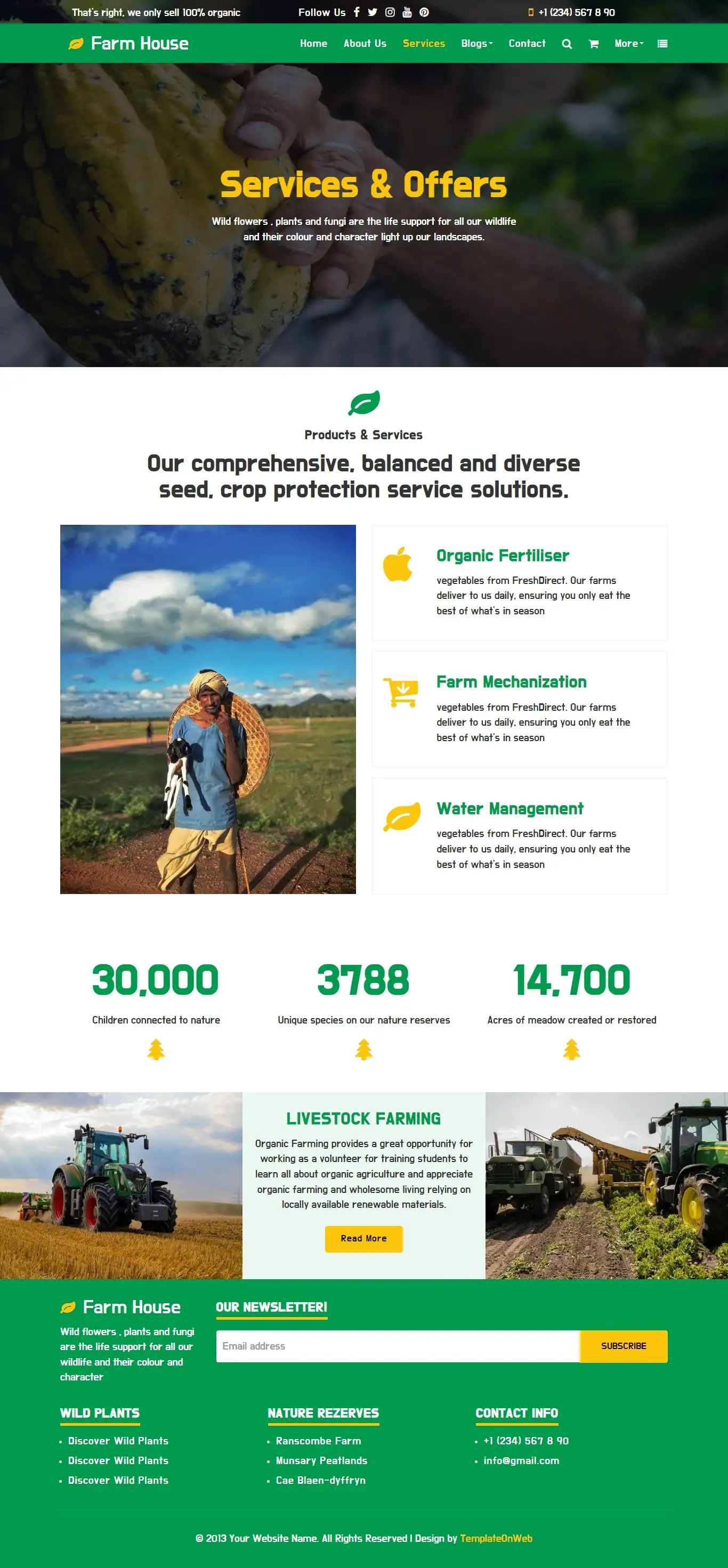 Farm services and offers page html