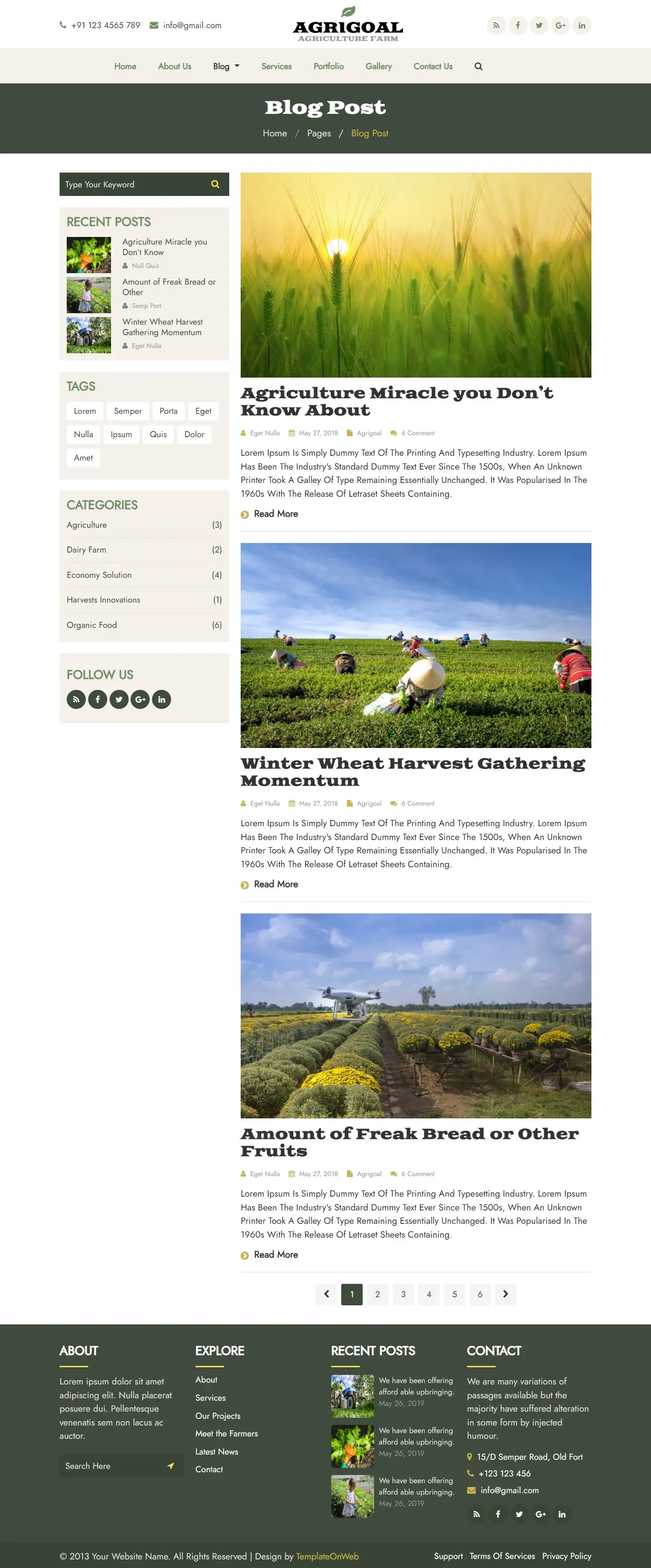 Responsive farming blogs listing