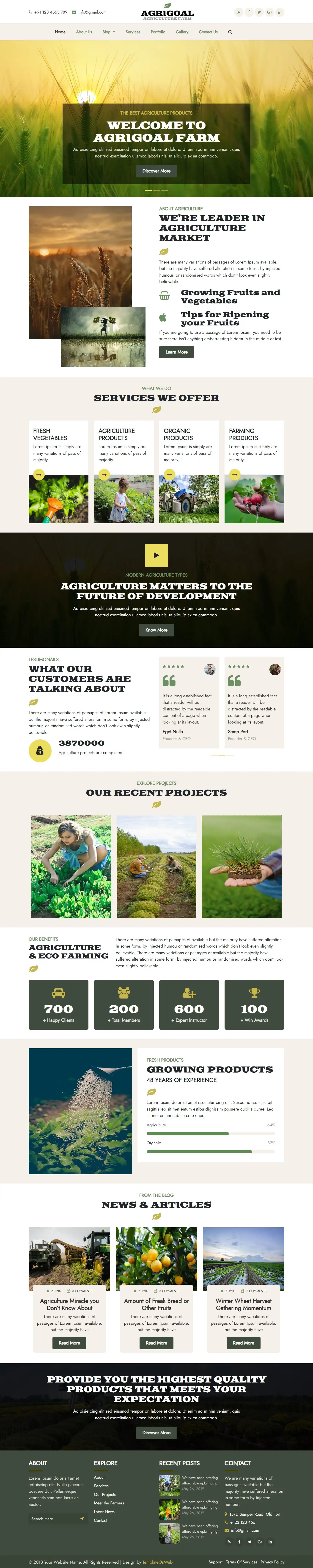 Simple organic farming website template
