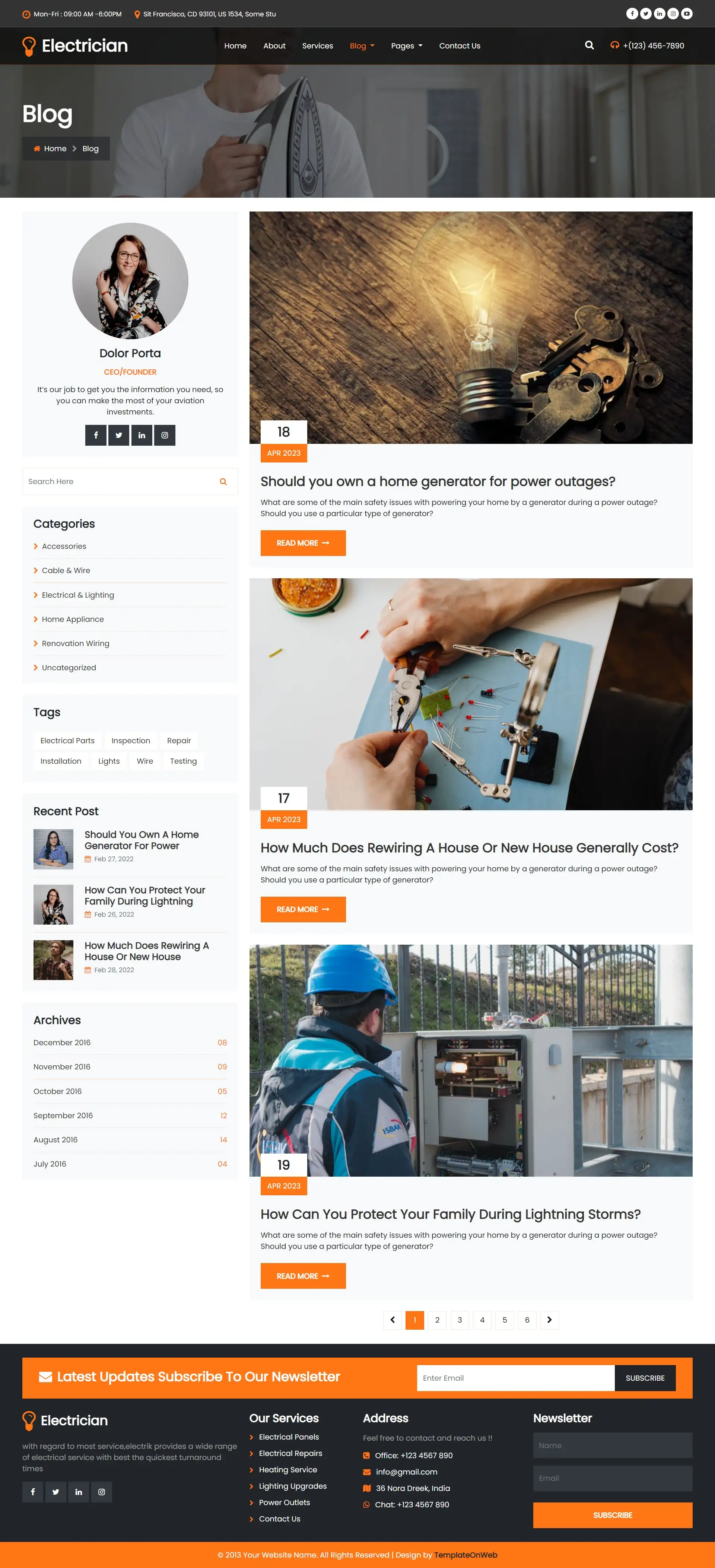 Electrical systems repairing blogs list page