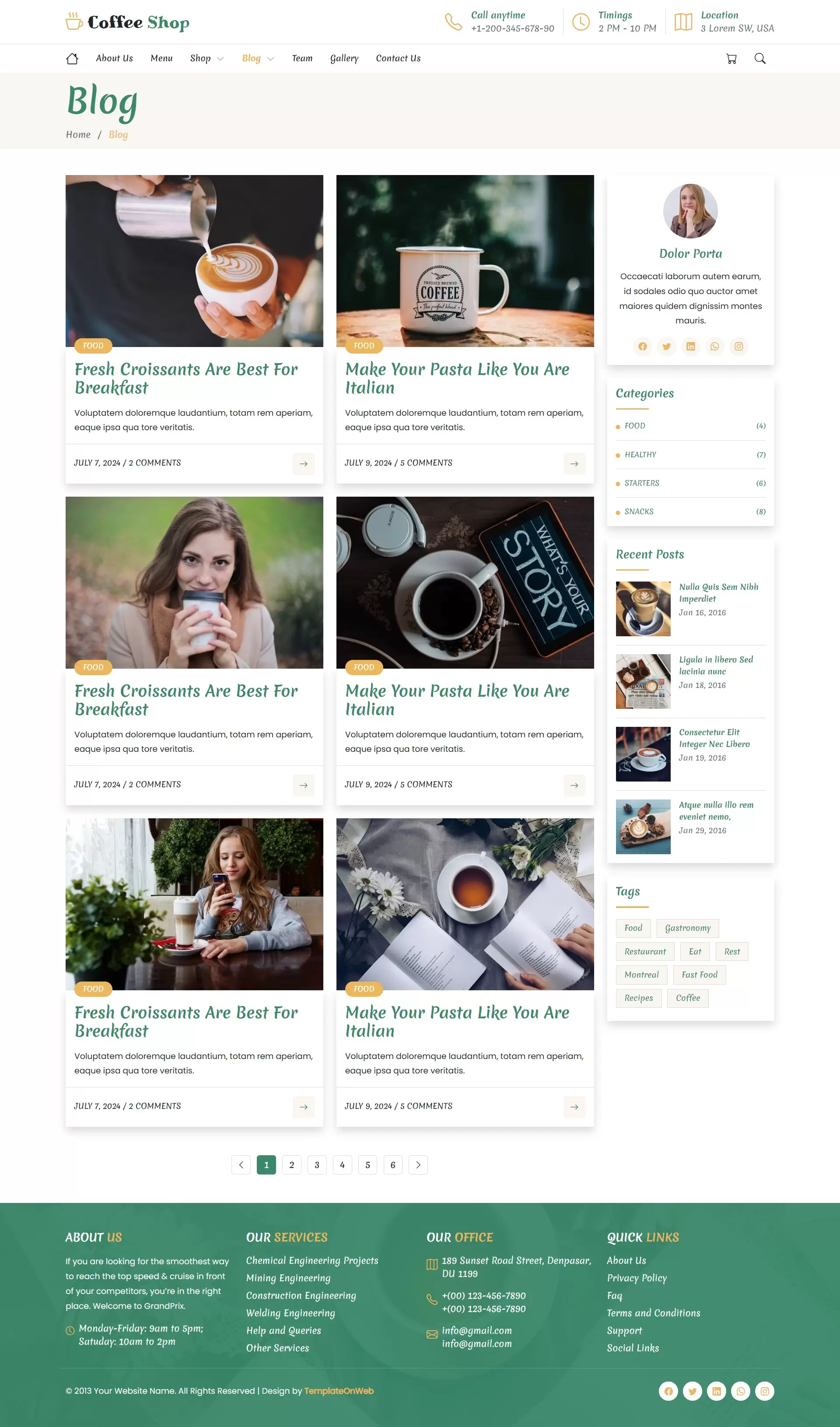 Coffee-making blogs page to share tips, recipes, brewing techniques