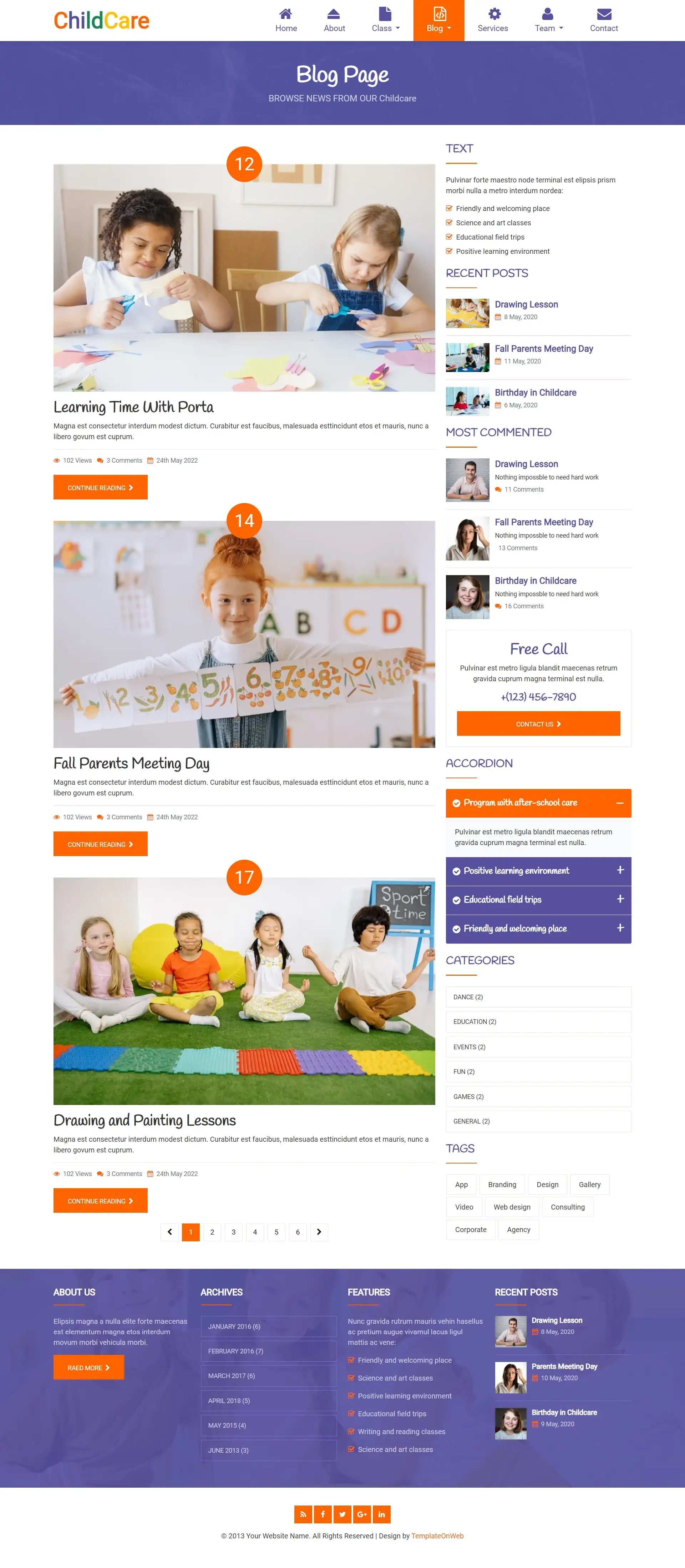 Child skill development blogs list page bootstrap5