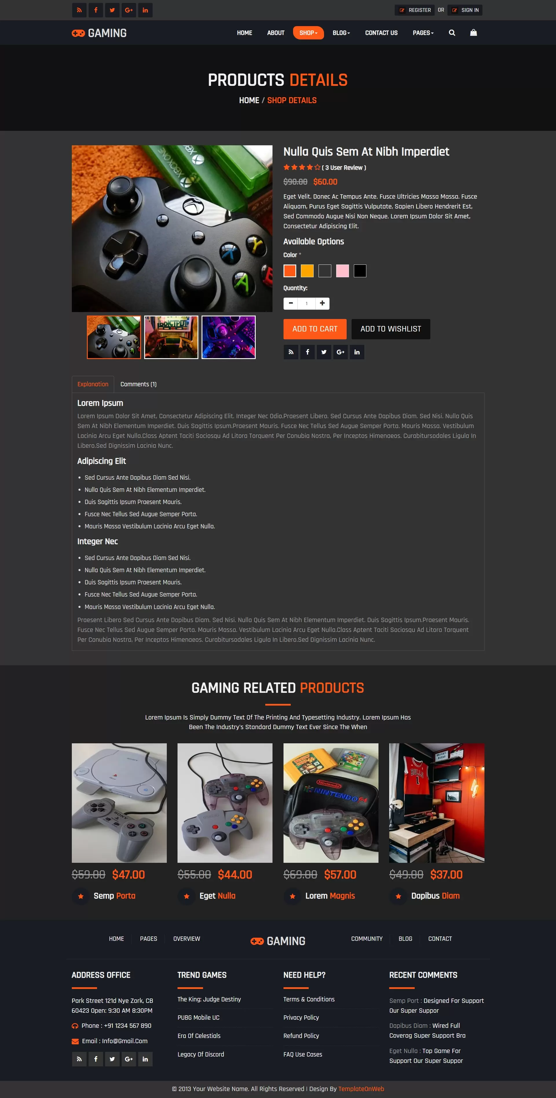Showcase individual game with images, descriptions, pricing, and reviews