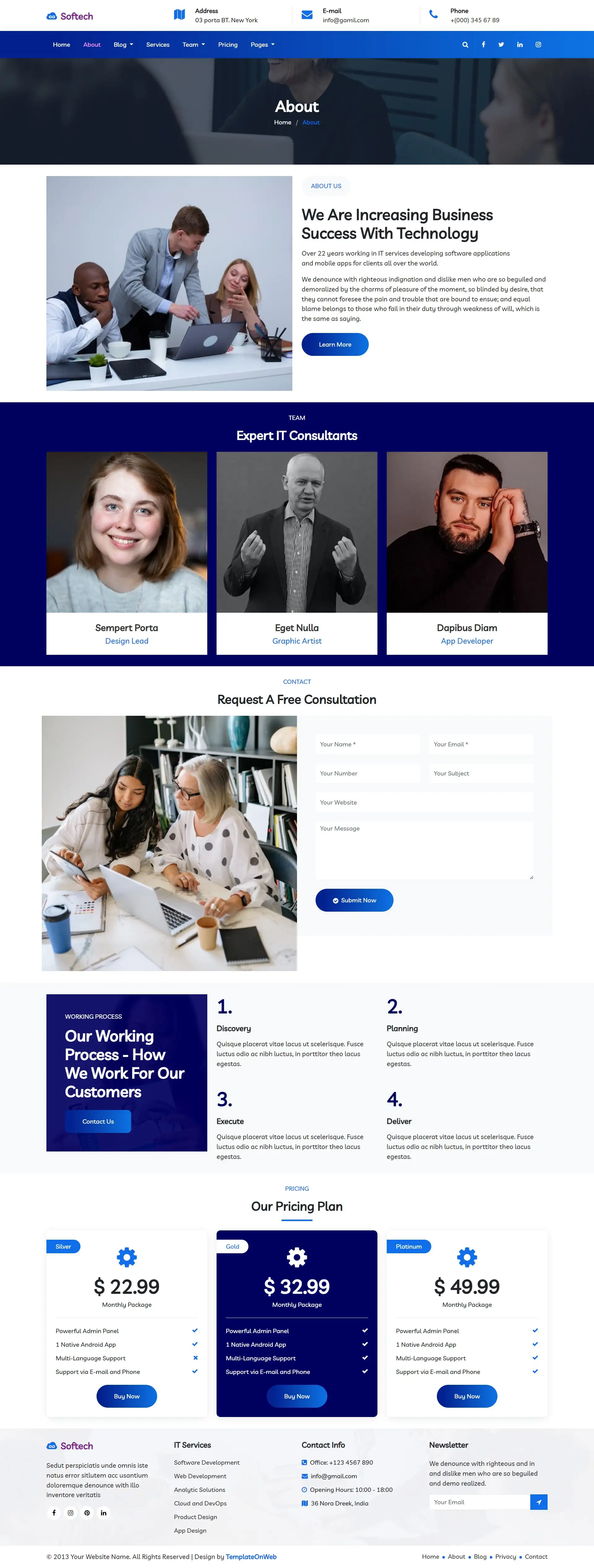 Software company aboutus web page