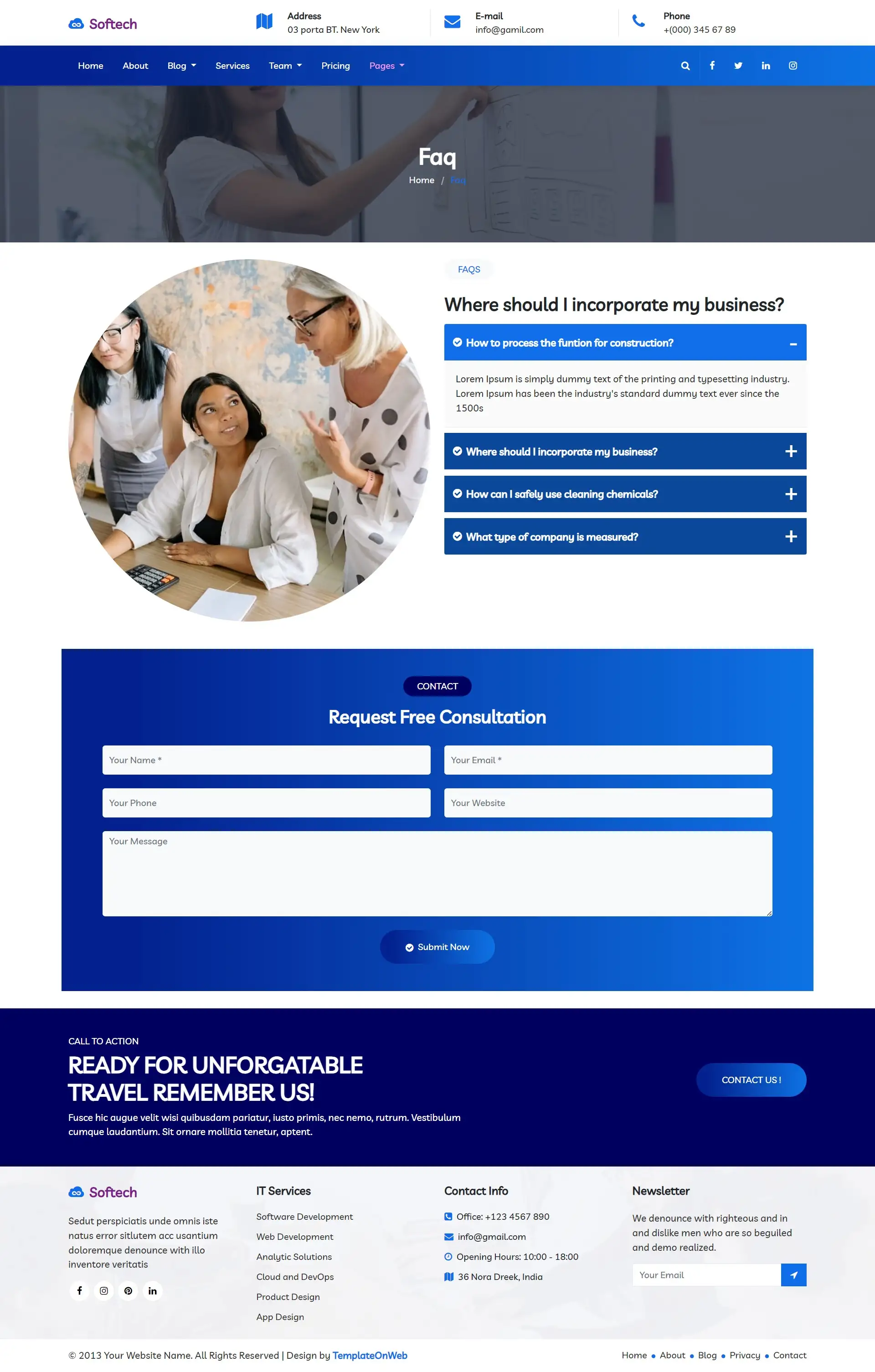 Software company clients faqs page