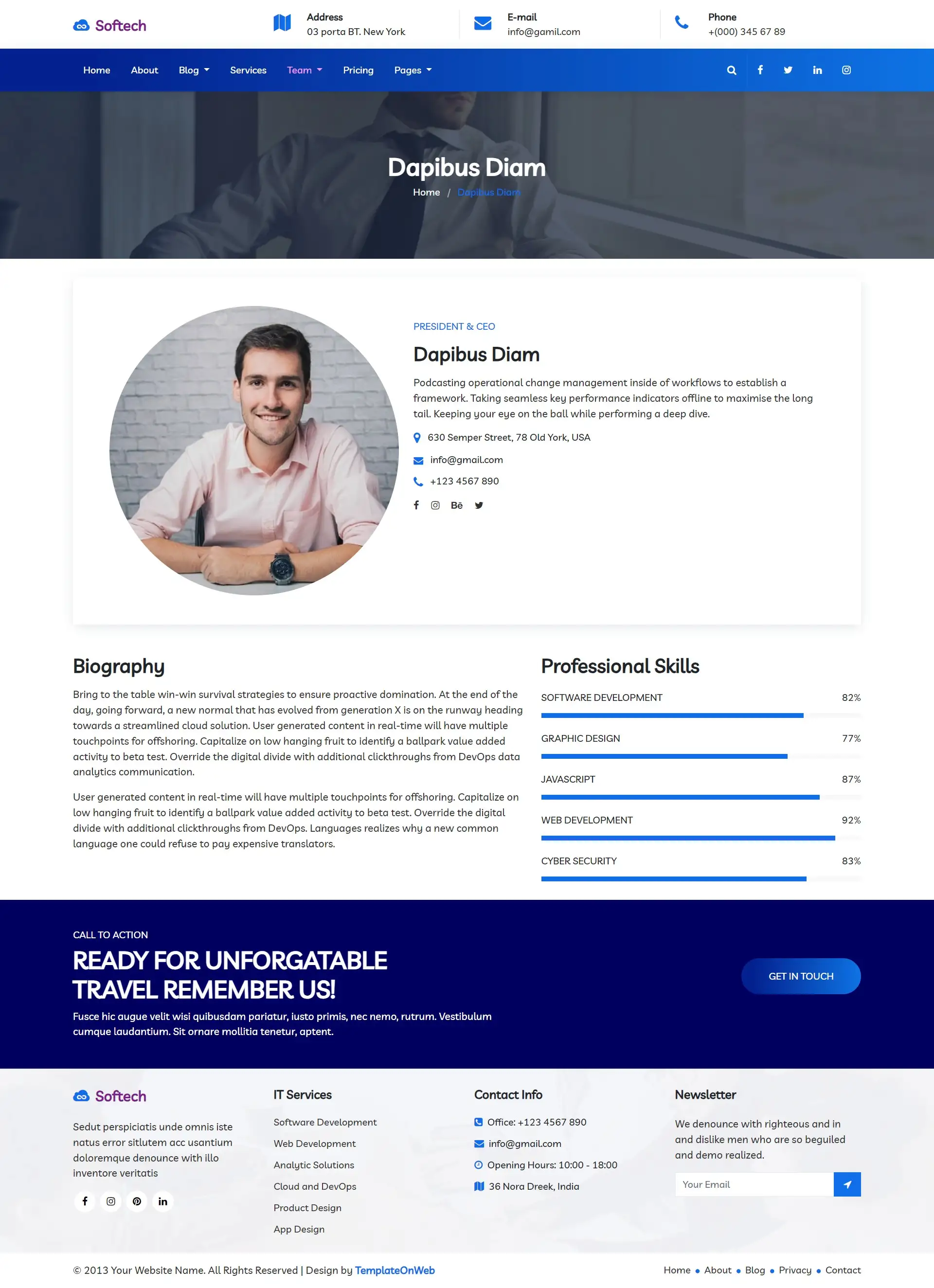 Software company developer details bootstrap 5