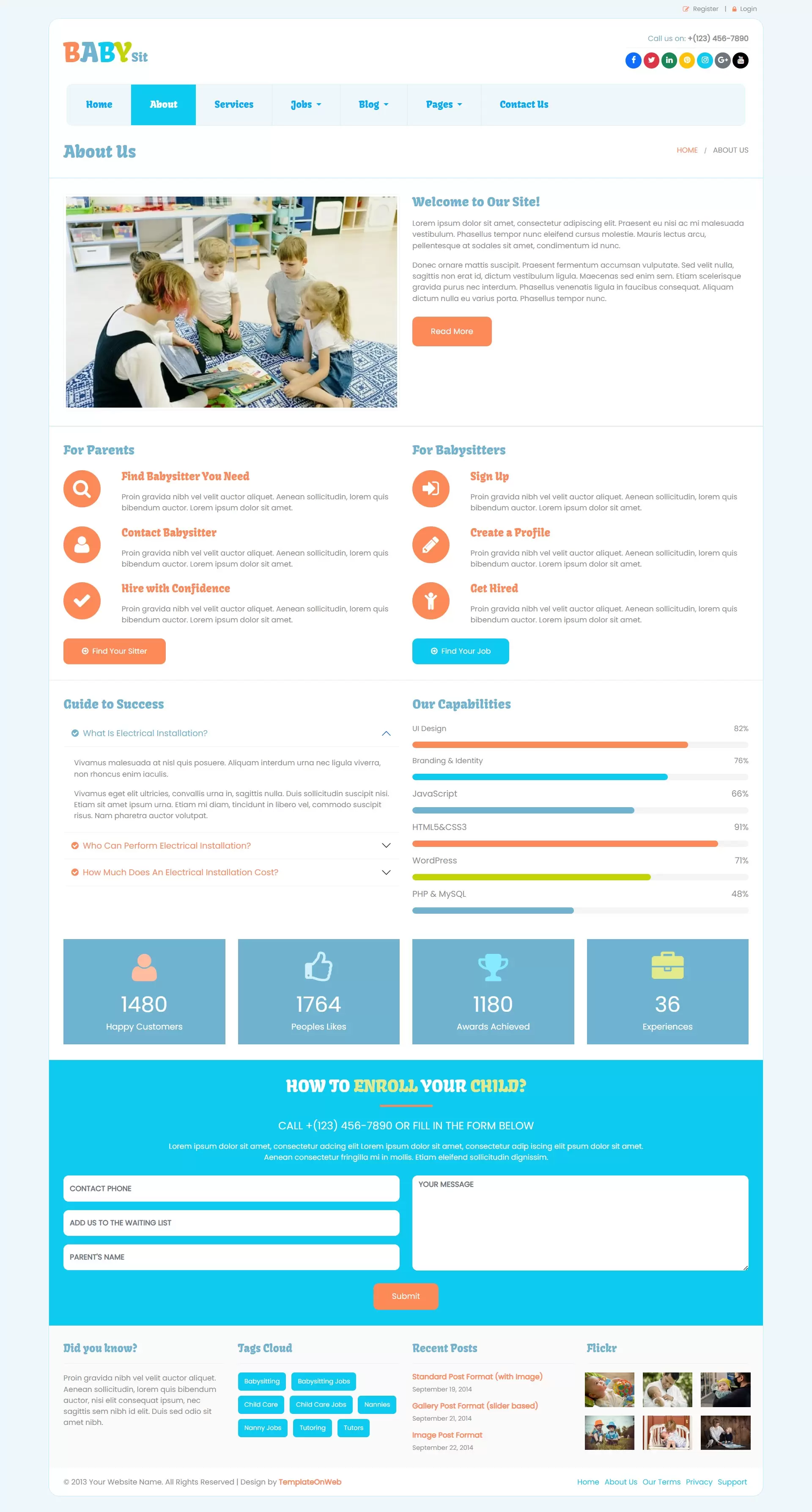 About us page to show your story, mission