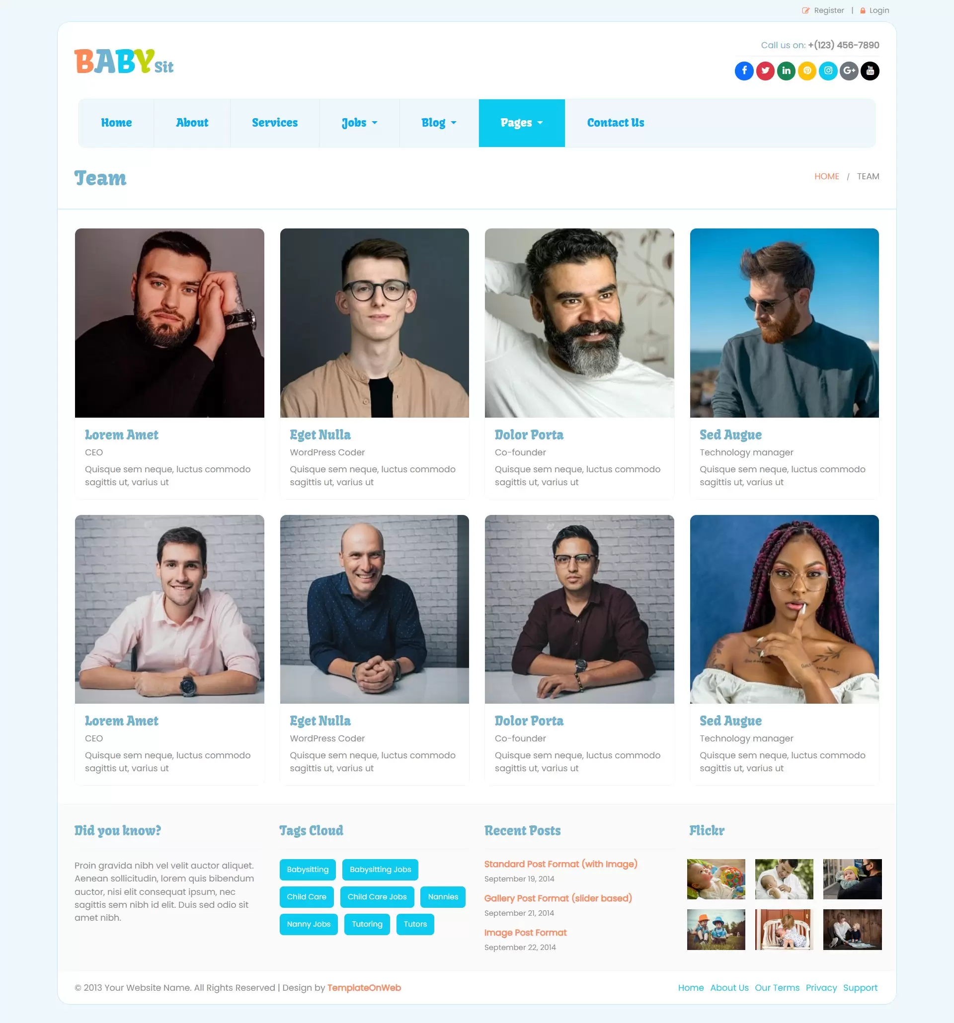 Caregiver team listing and details