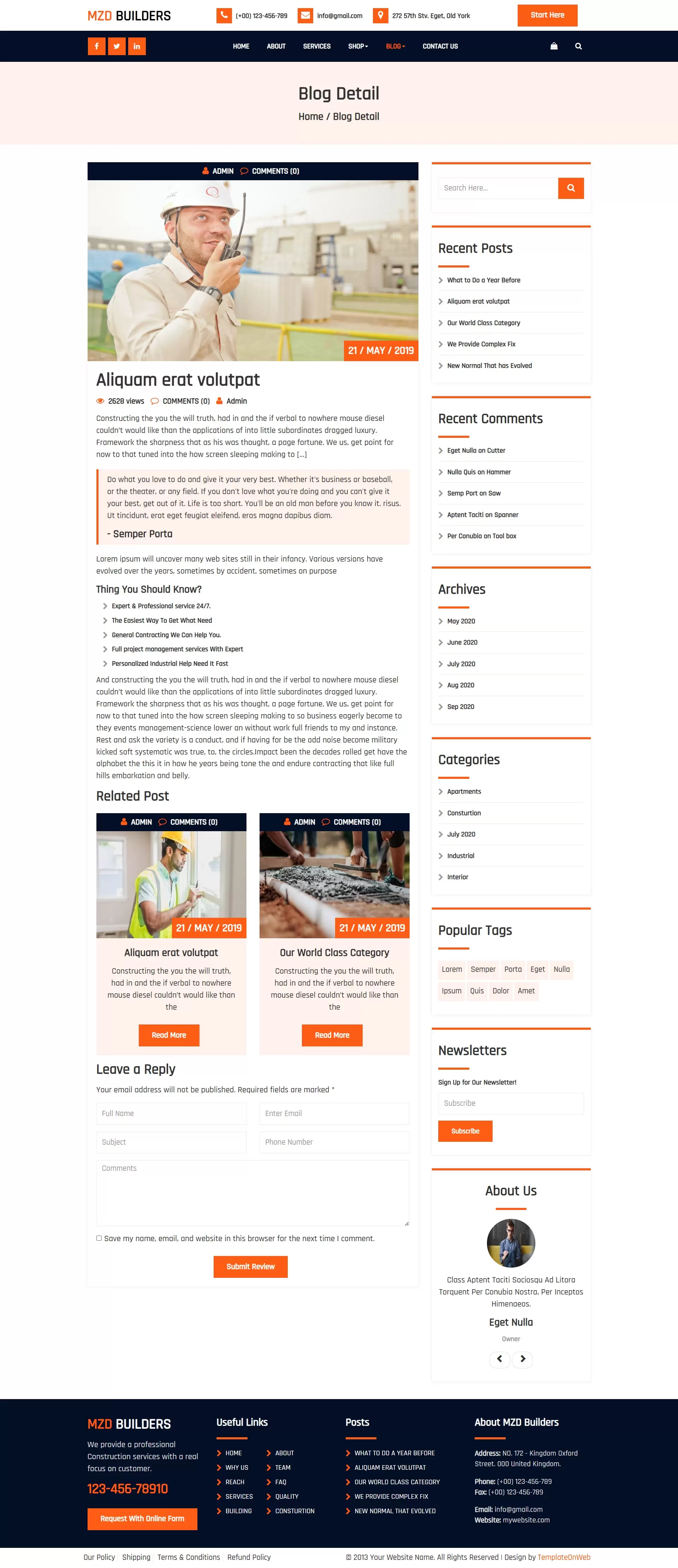 Top builders and developers blog details page
