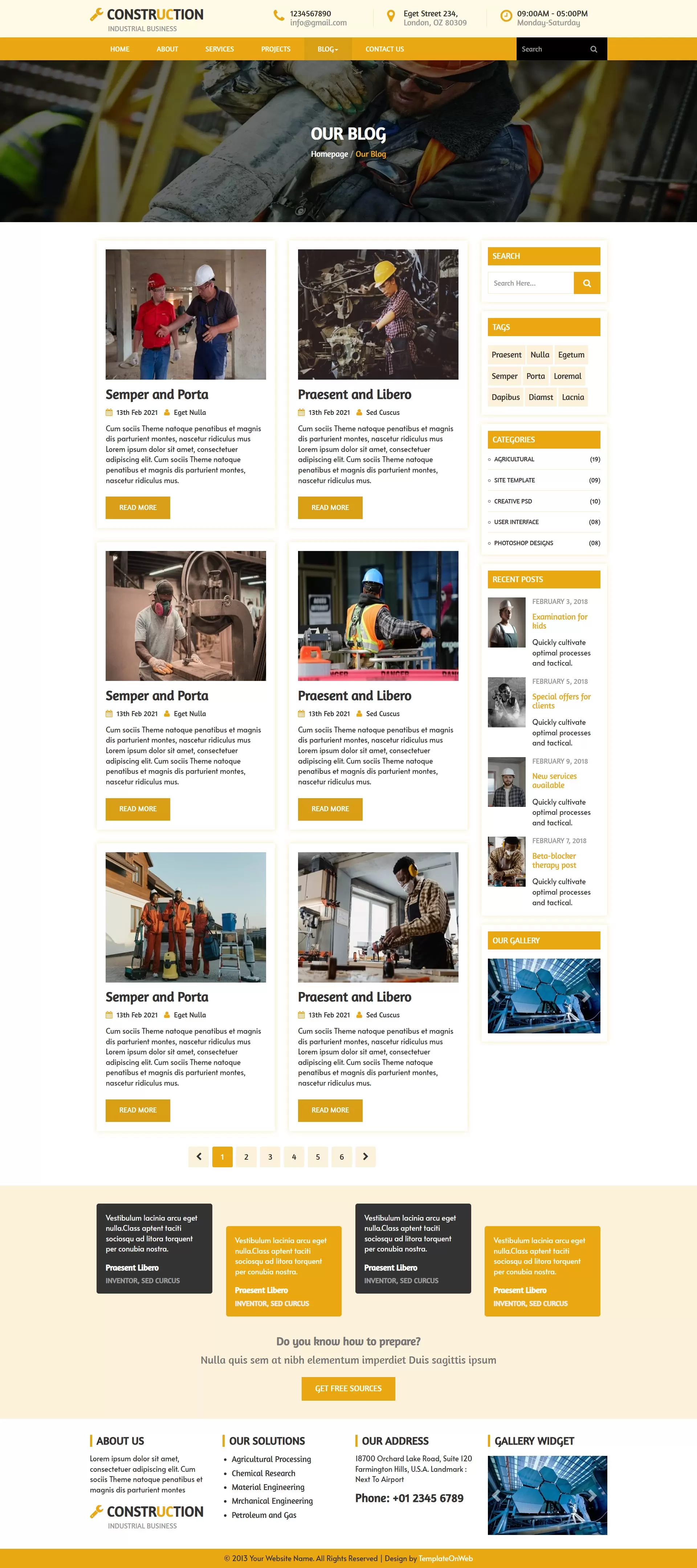 Web page to share construction industry blogs