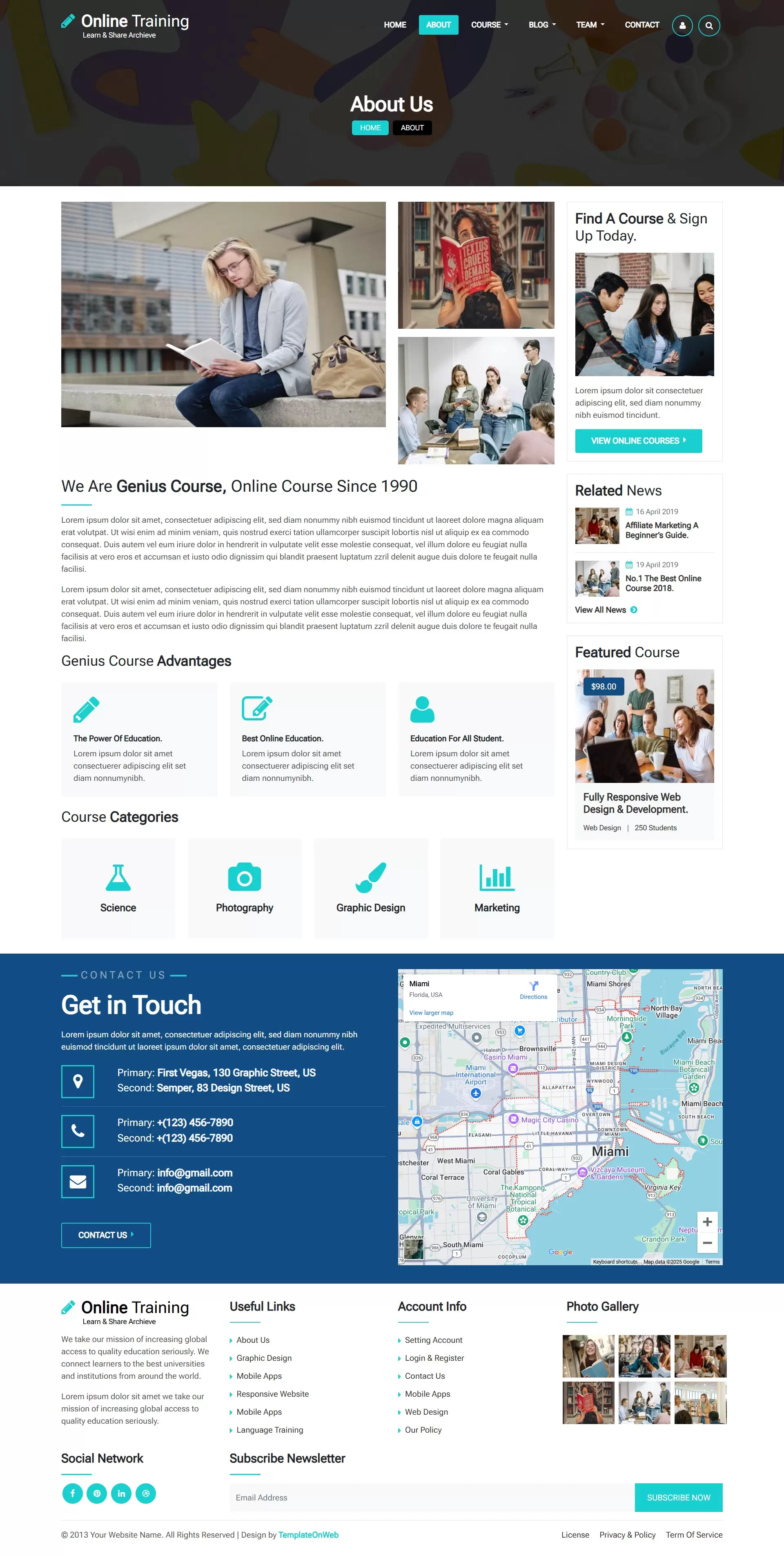 Online course provider details