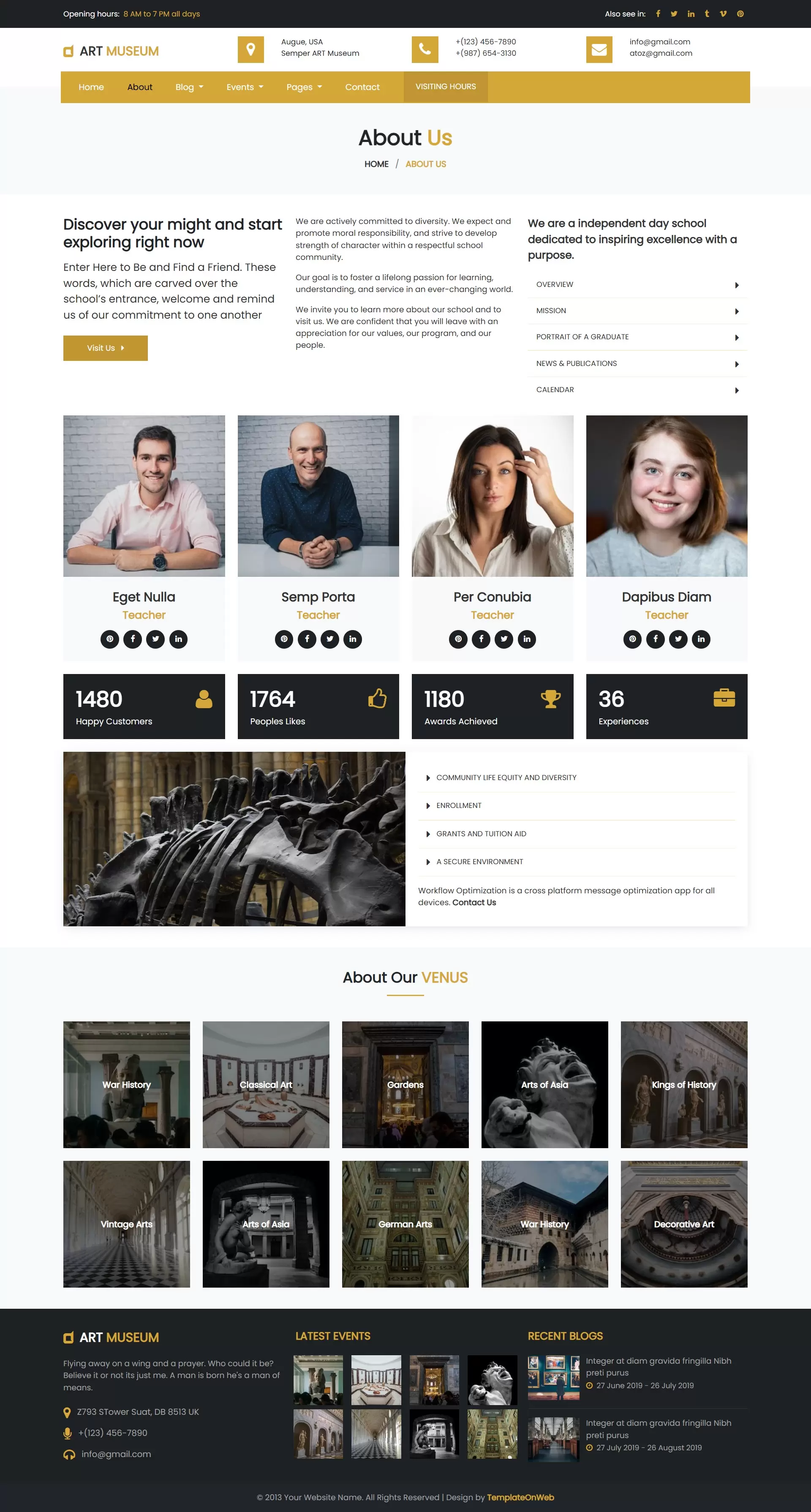 A personalized section for introducing artists, their journey, and creative inspirations