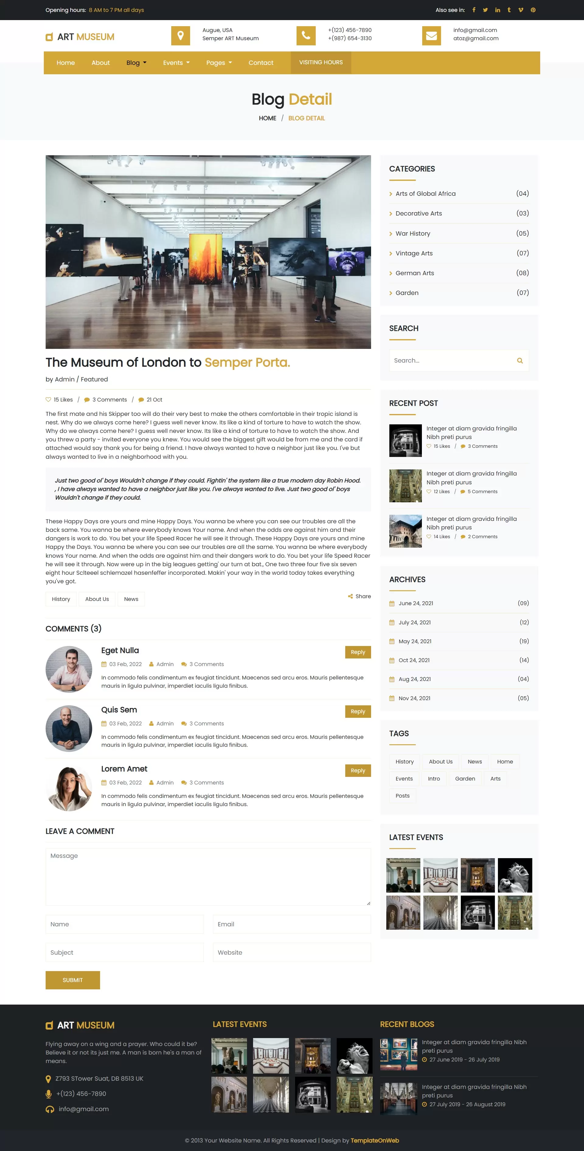 Blog details page supports images, and formatted text for an engaging reading experienc