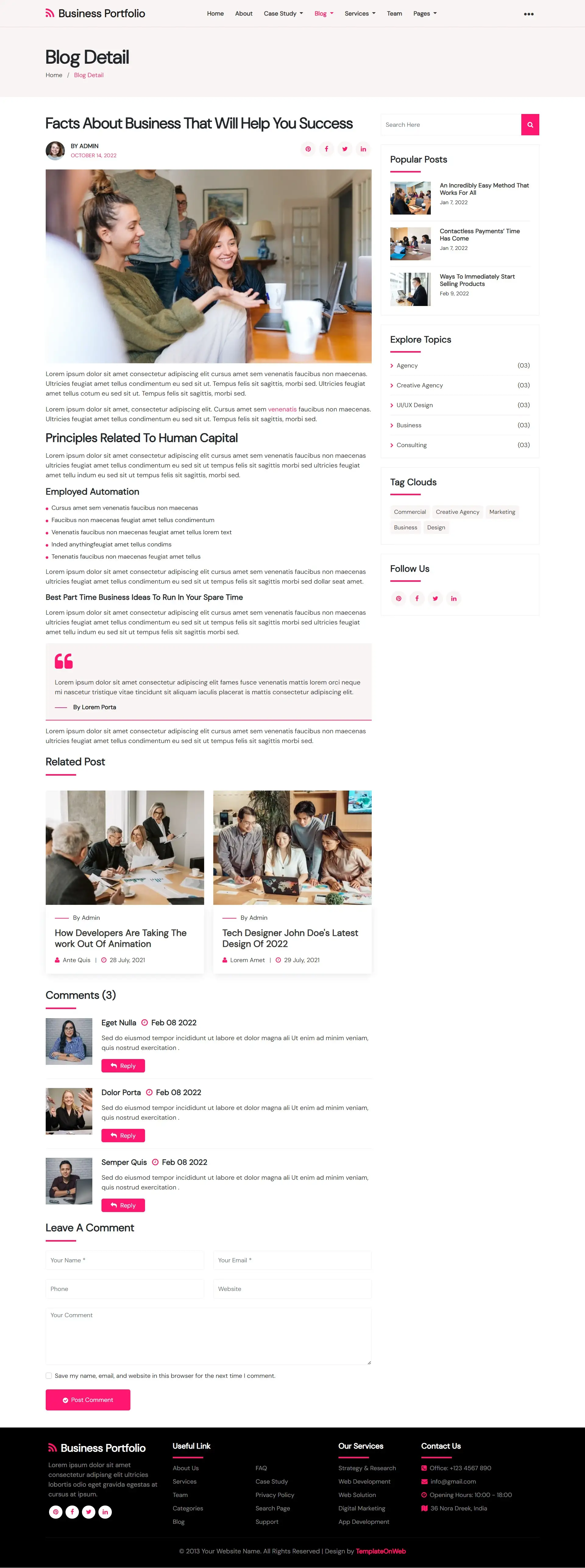 Blog details page html for portfolio management companies