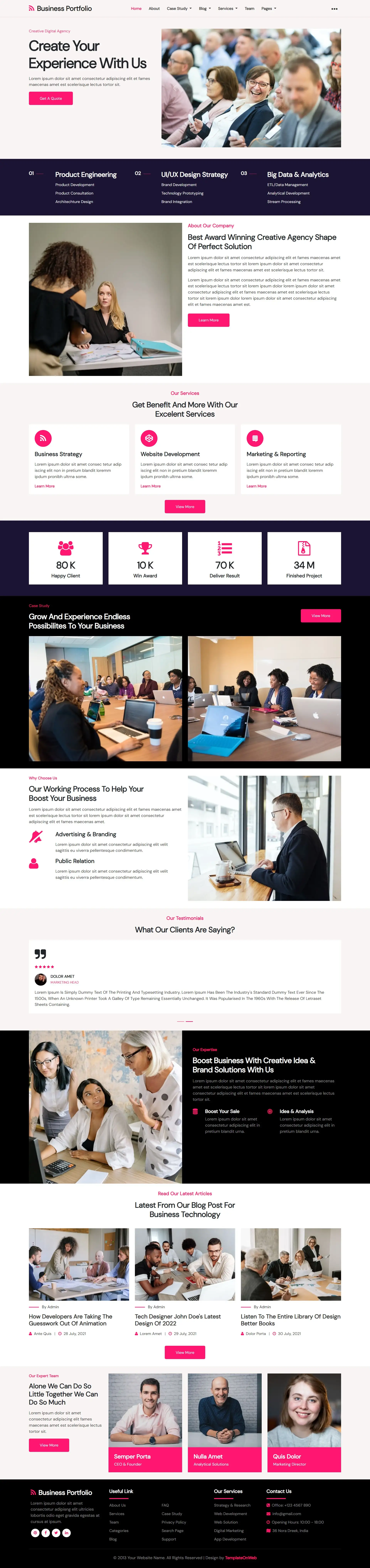 Business portfolio web template html free