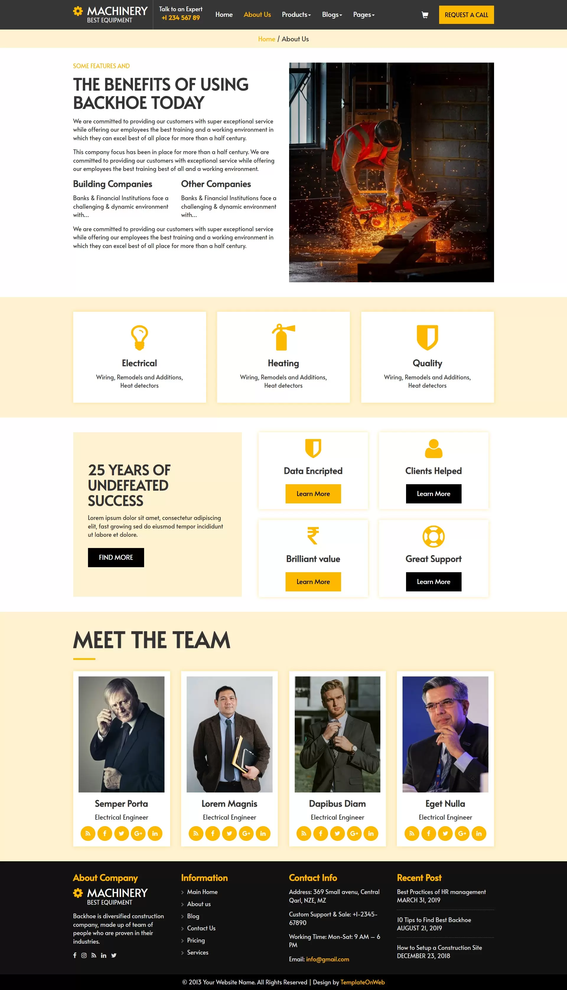 About us page to highlight certifications, safety standards, and industry accreditations