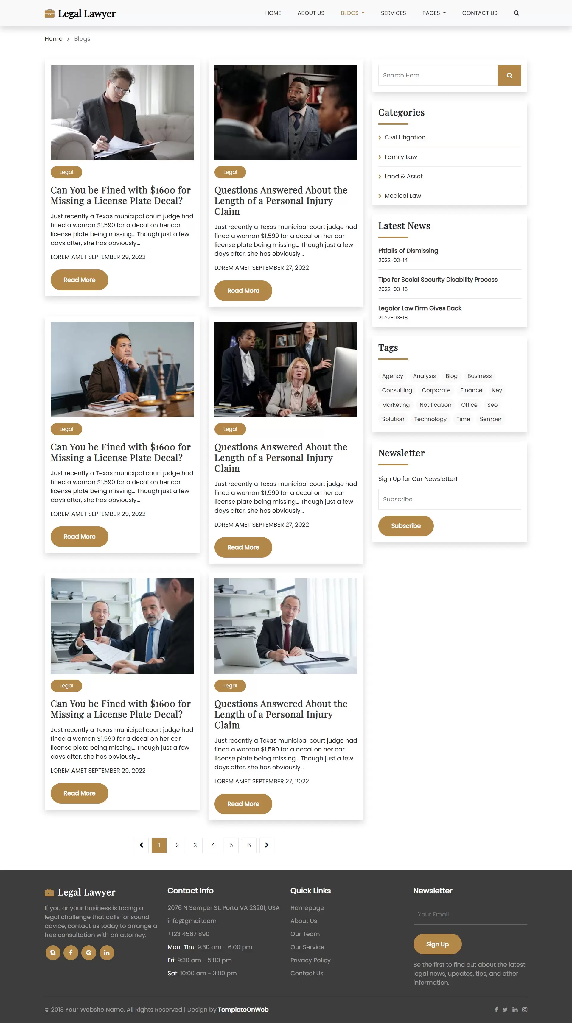 Legal blogs & news listing page