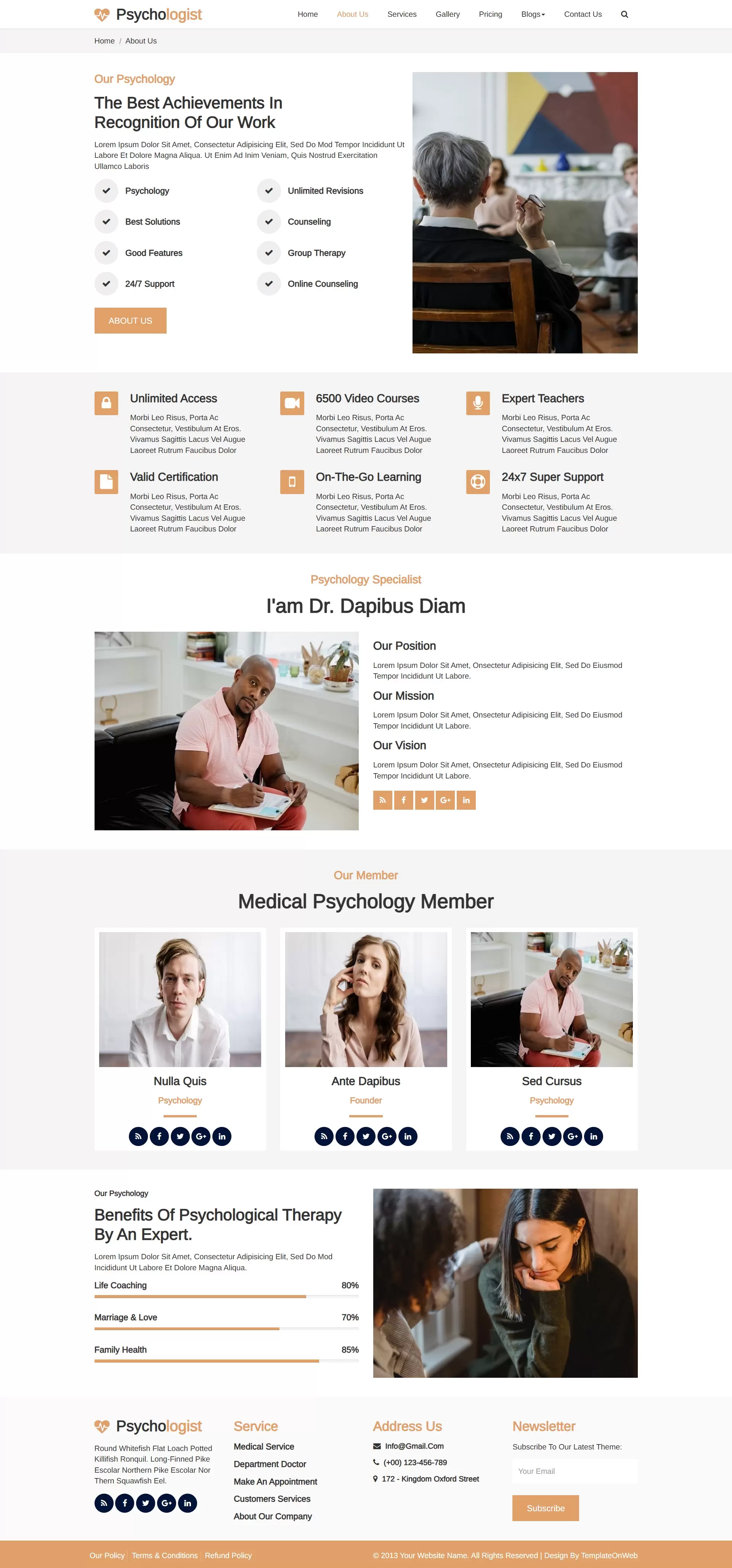 Showcase about the psychologist & team