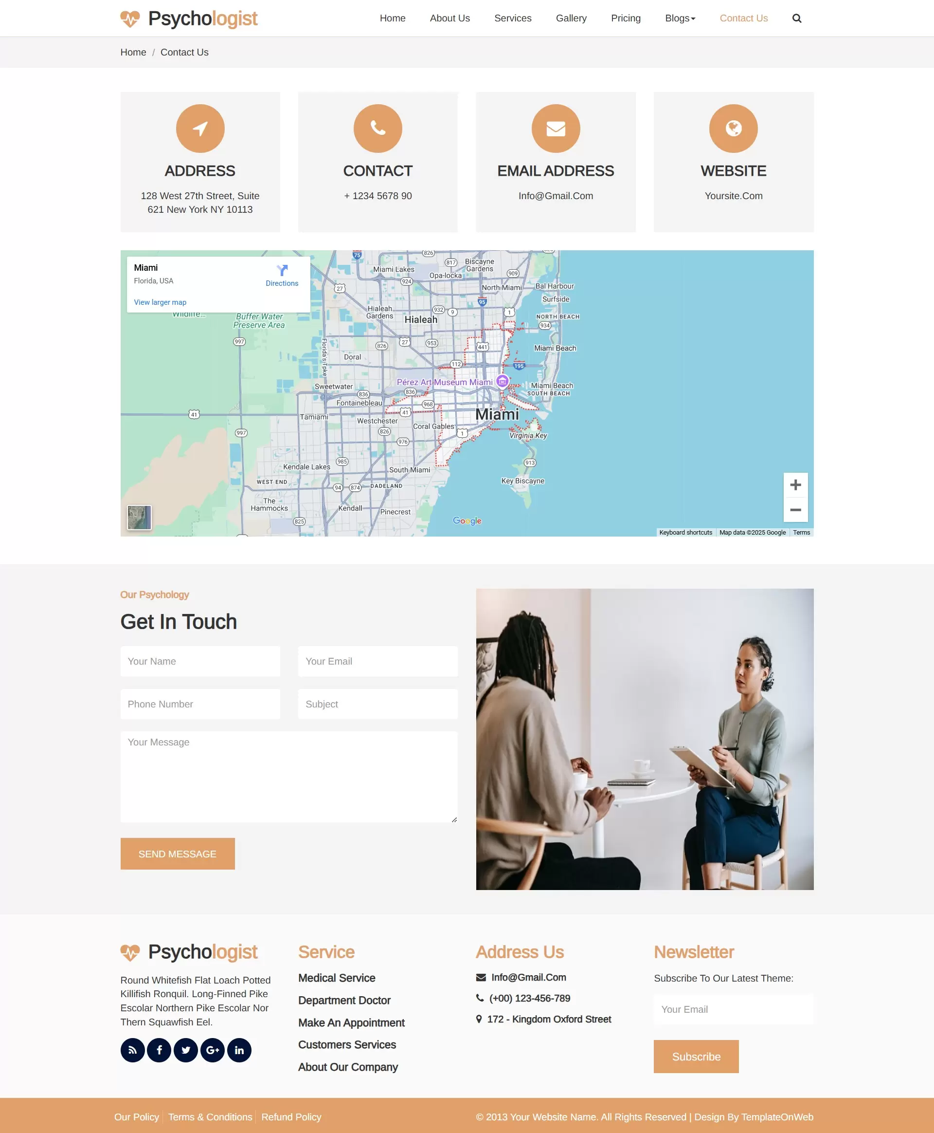 Inquiry form for client questions and consultation requests