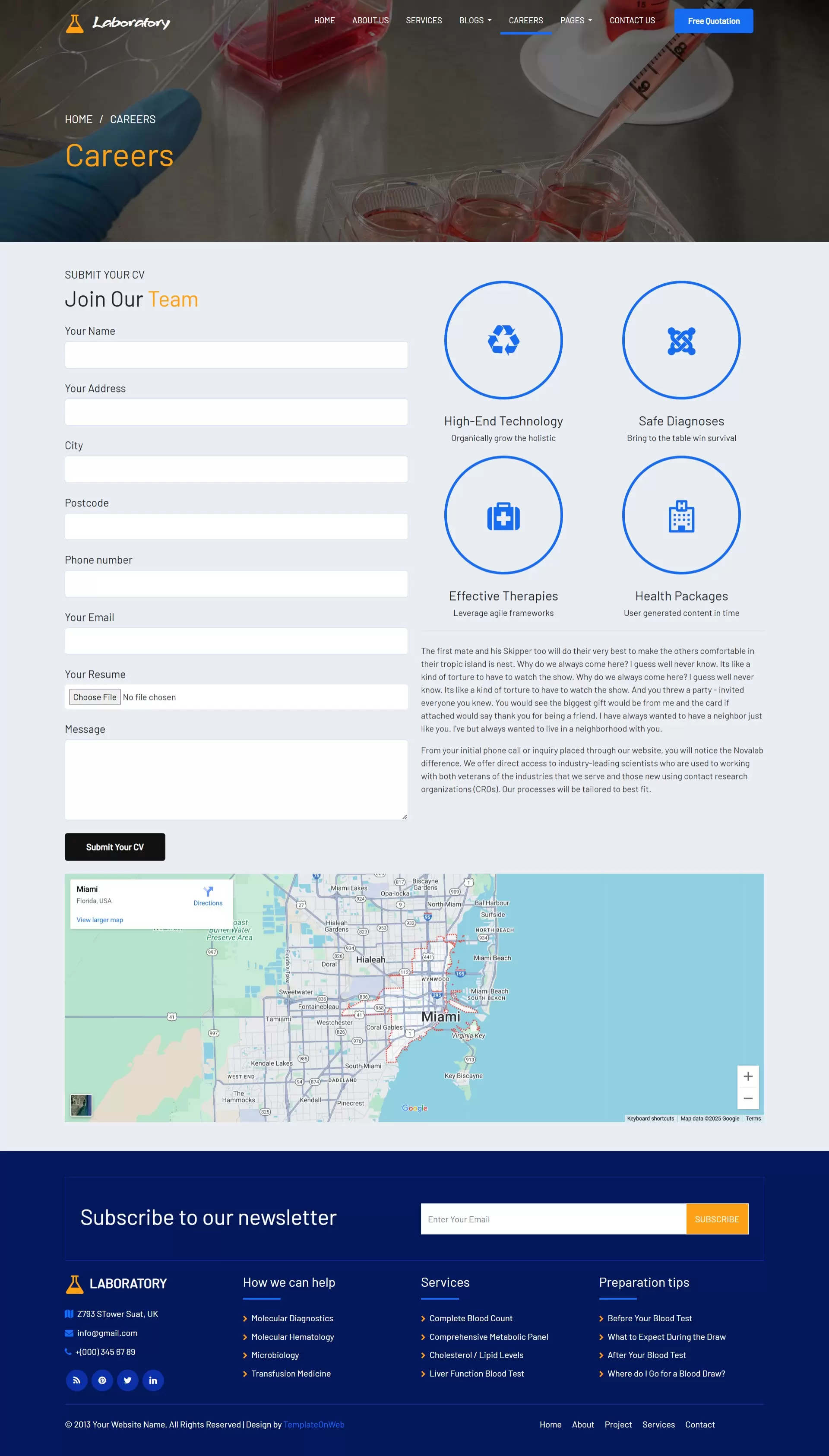 Careers Page – Job openings, internship opportunities, and application details