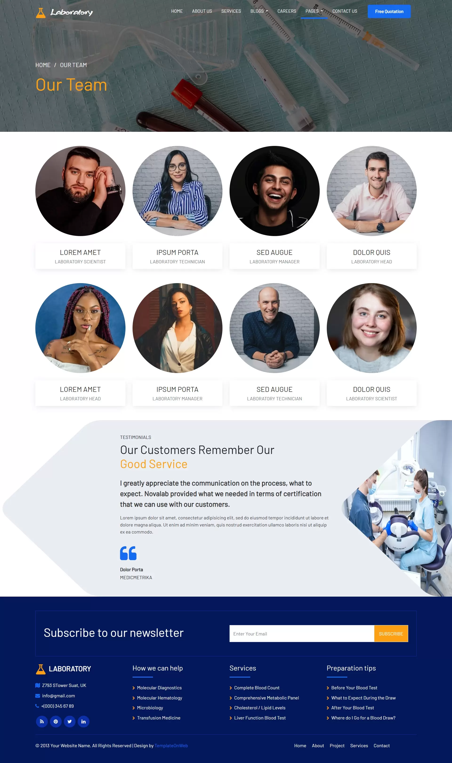 Team Page – List of researchers, scientists, and experts